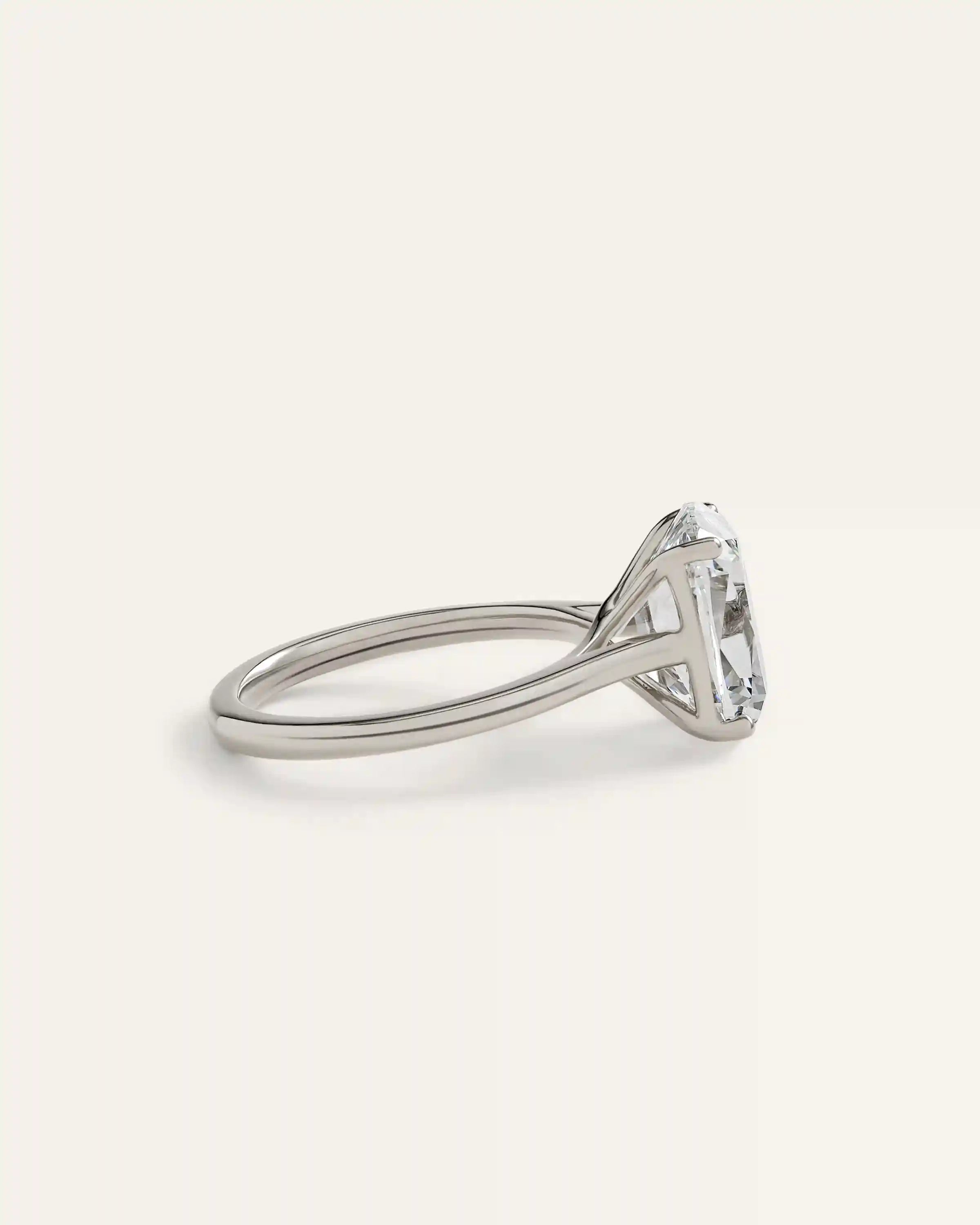 Lab Grown Diamond Antique Cushion Trellis Cathedral Engagement Ring - 5ct