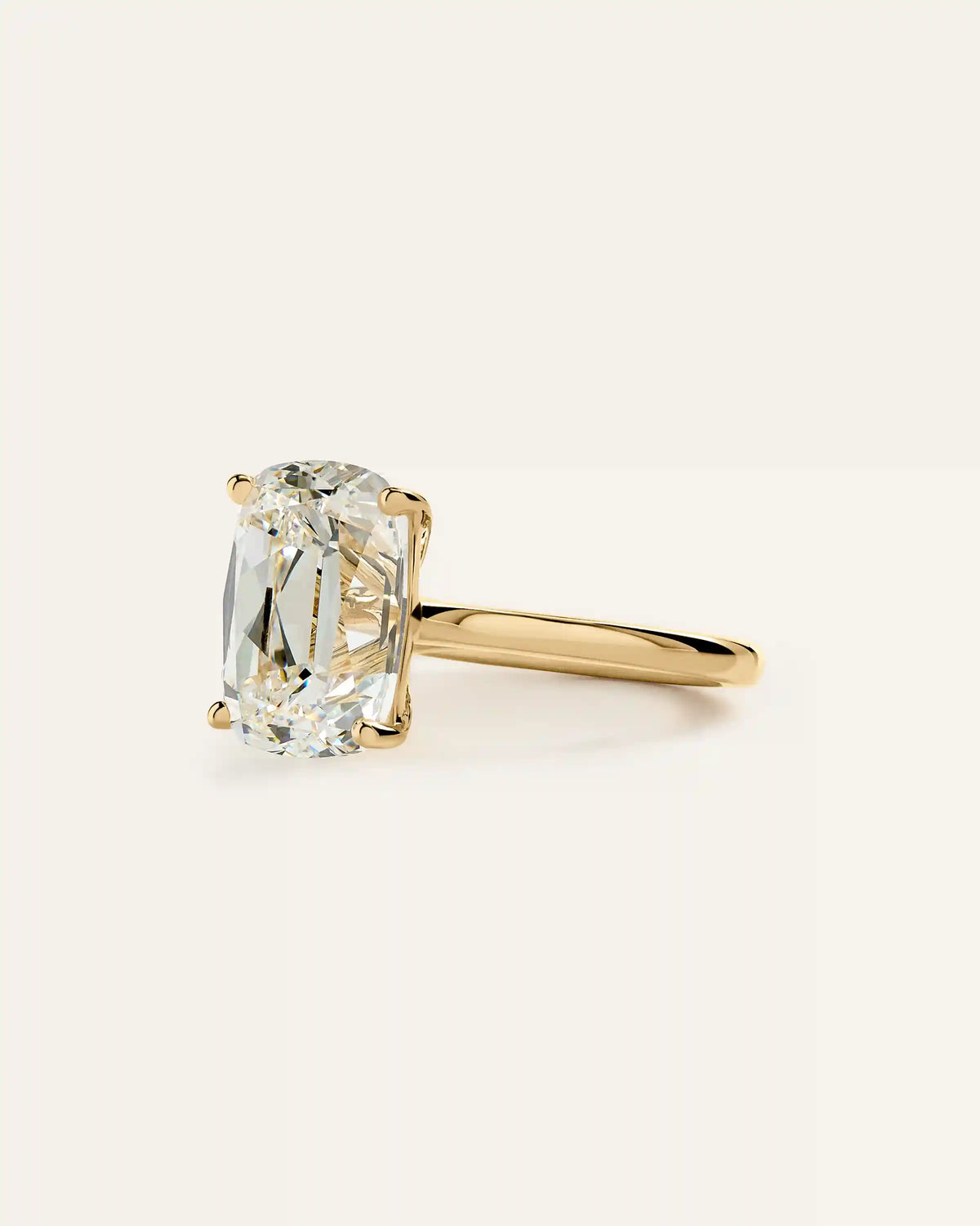 Lab Grown Diamond Antique Cushion Trellis Cathedral Engagement Ring - 5ct