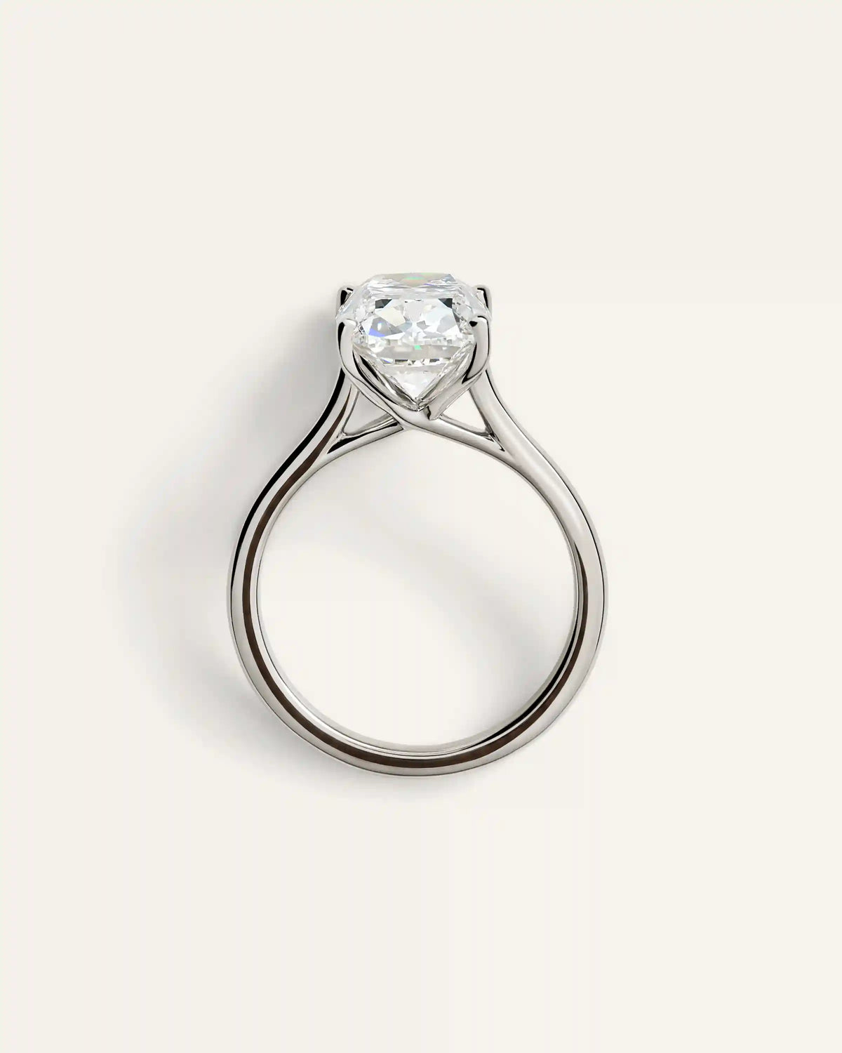 Lab Grown Diamond Antique Cushion Trellis Cathedral Engagement Ring - 5ct