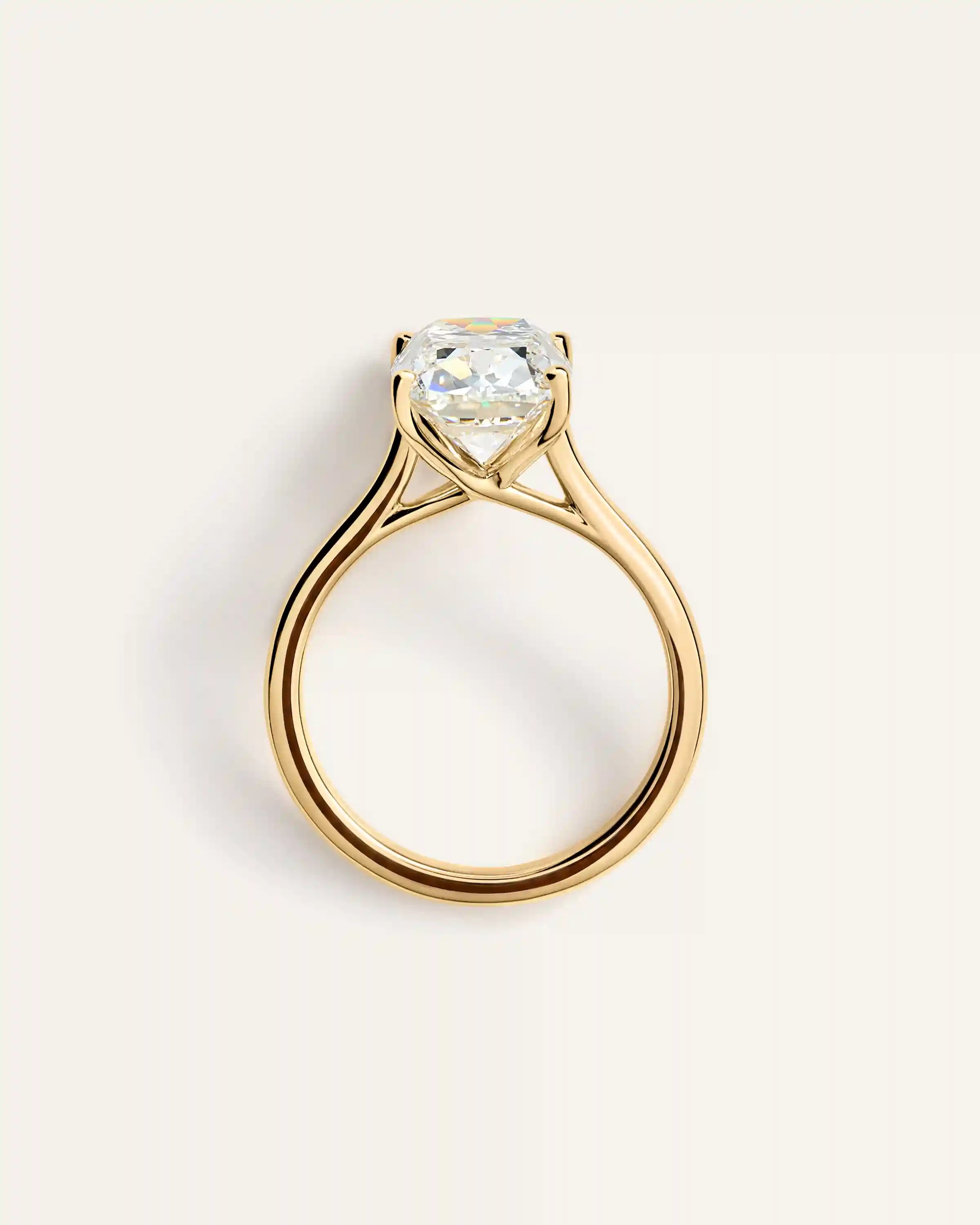 Lab Grown Diamond Antique Cushion Trellis Cathedral Engagement Ring - 5ct
