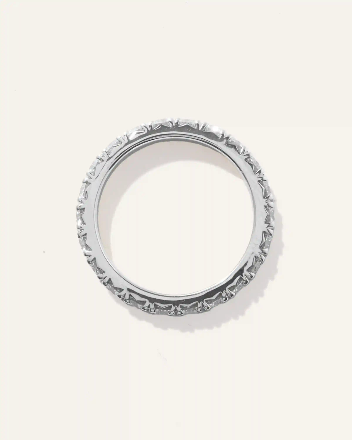 14K Gold Lab Grown Diamond French Pave Eternity Band
