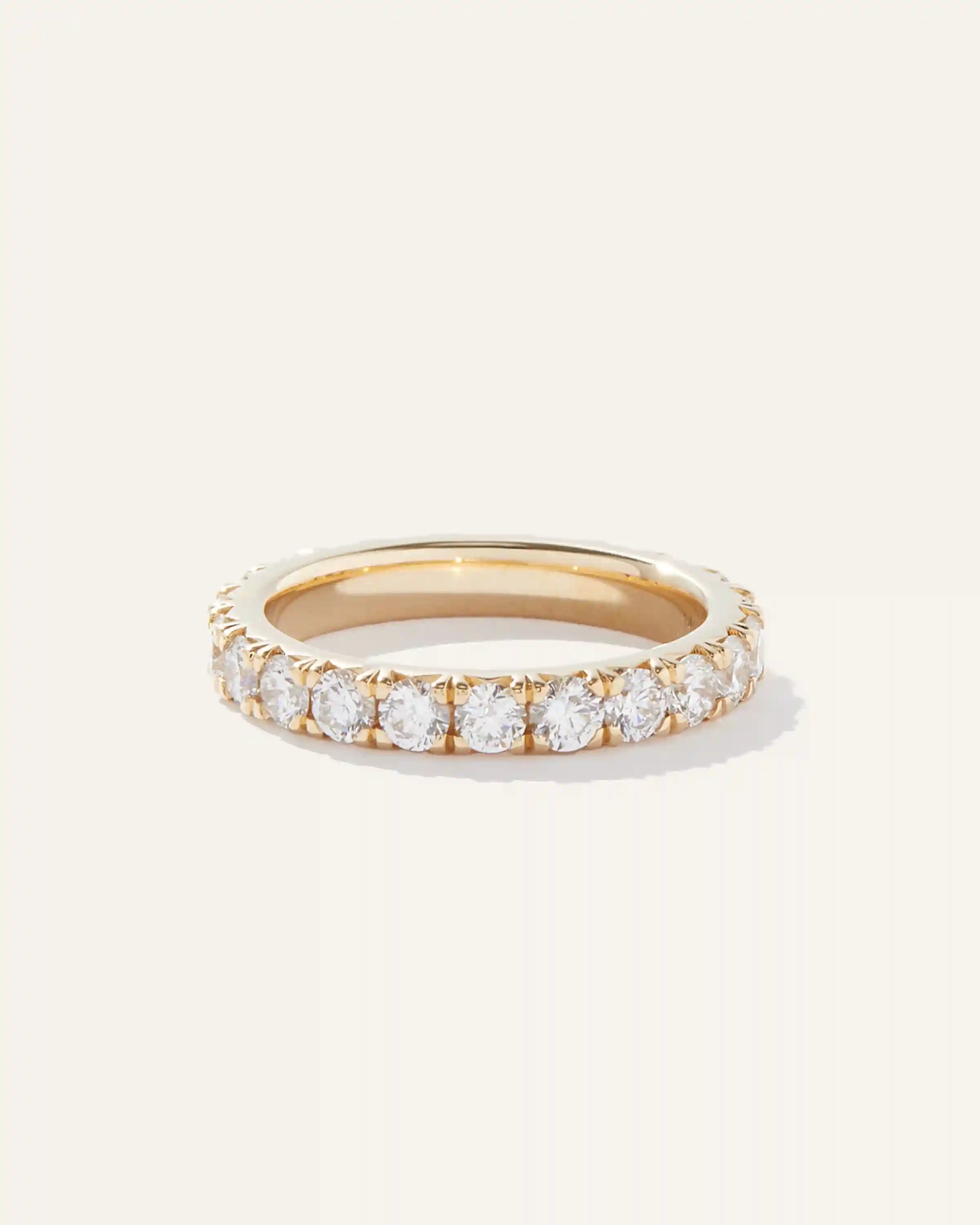 14K Gold Lab Grown Diamond French Pave Eternity Band