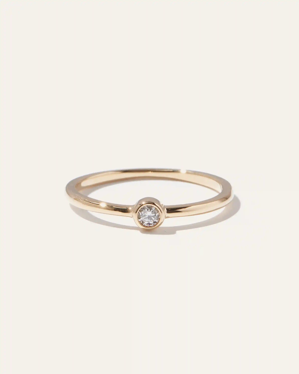 14K Gold Solo Diamond Bezel Ring