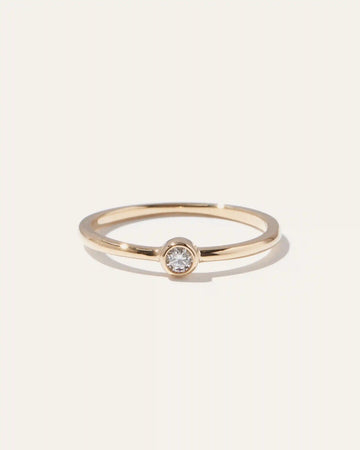 14K Gold Solo Diamond Bezel Ring