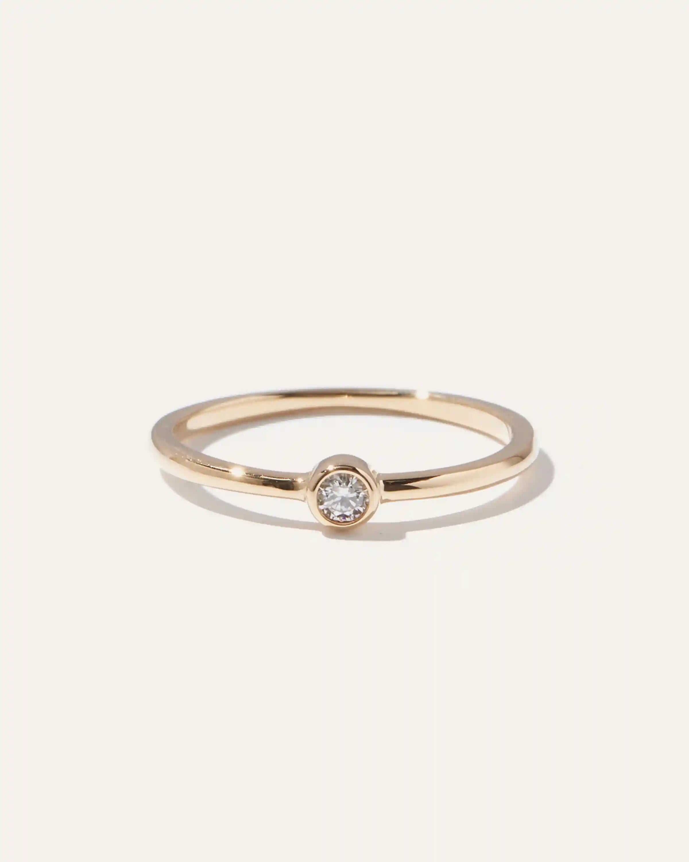 14K Gold Solo Diamond Bezel Ring