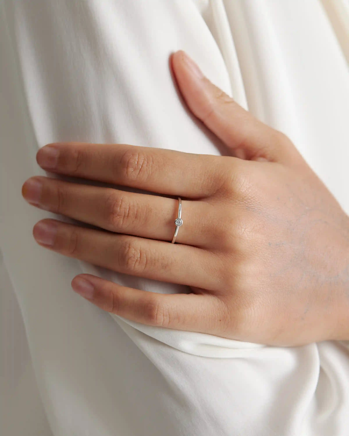 14K Gold Solo Diamond Bezel Ring