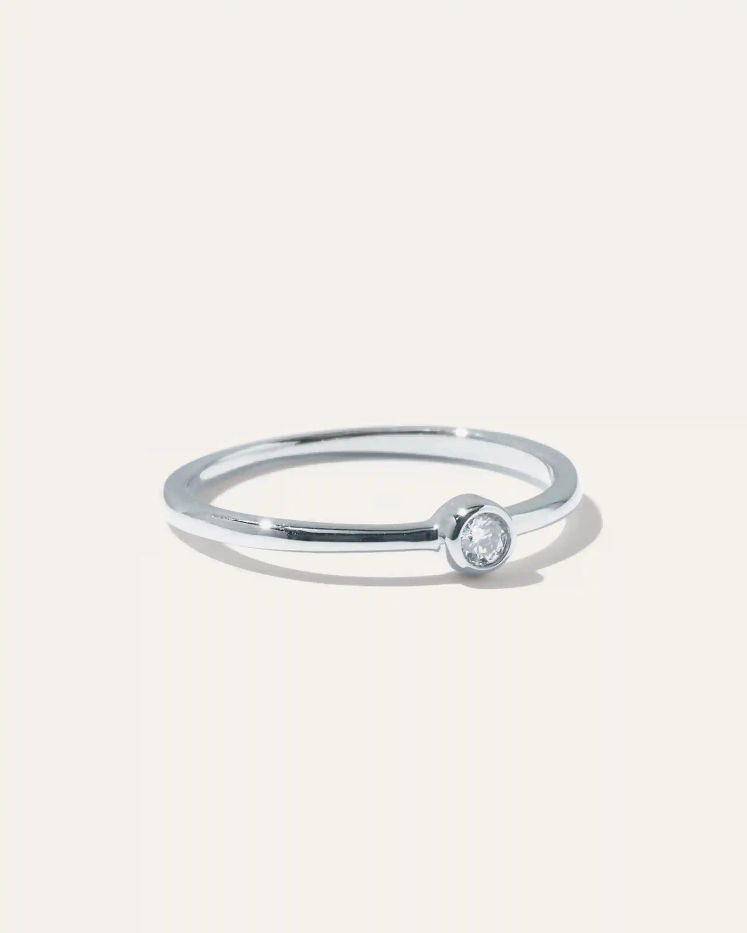 14K Gold Solo Diamond Bezel Ring
