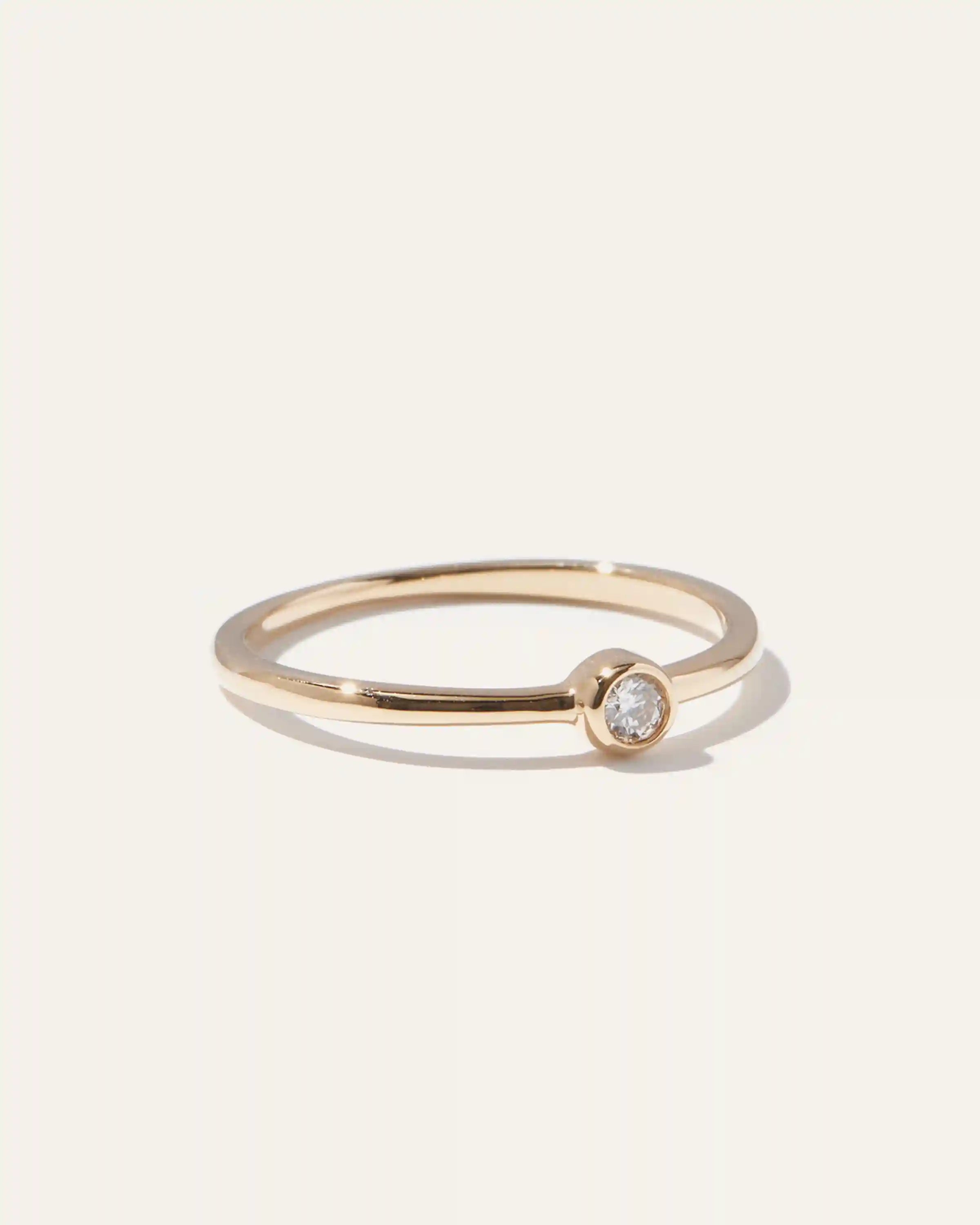 14K Gold Solo Diamond Bezel Ring