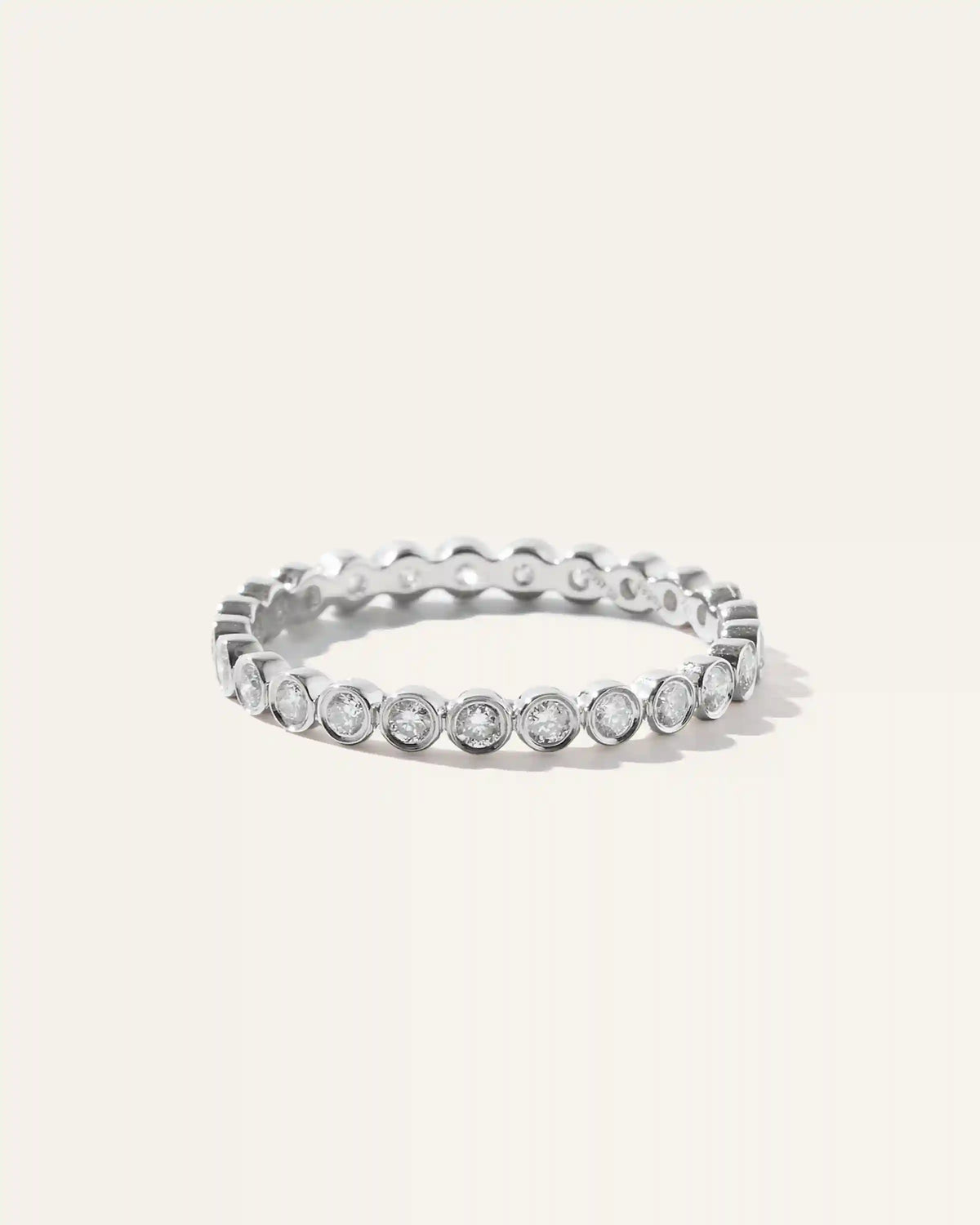 14K Gold Diamond Bezel Eternity Band