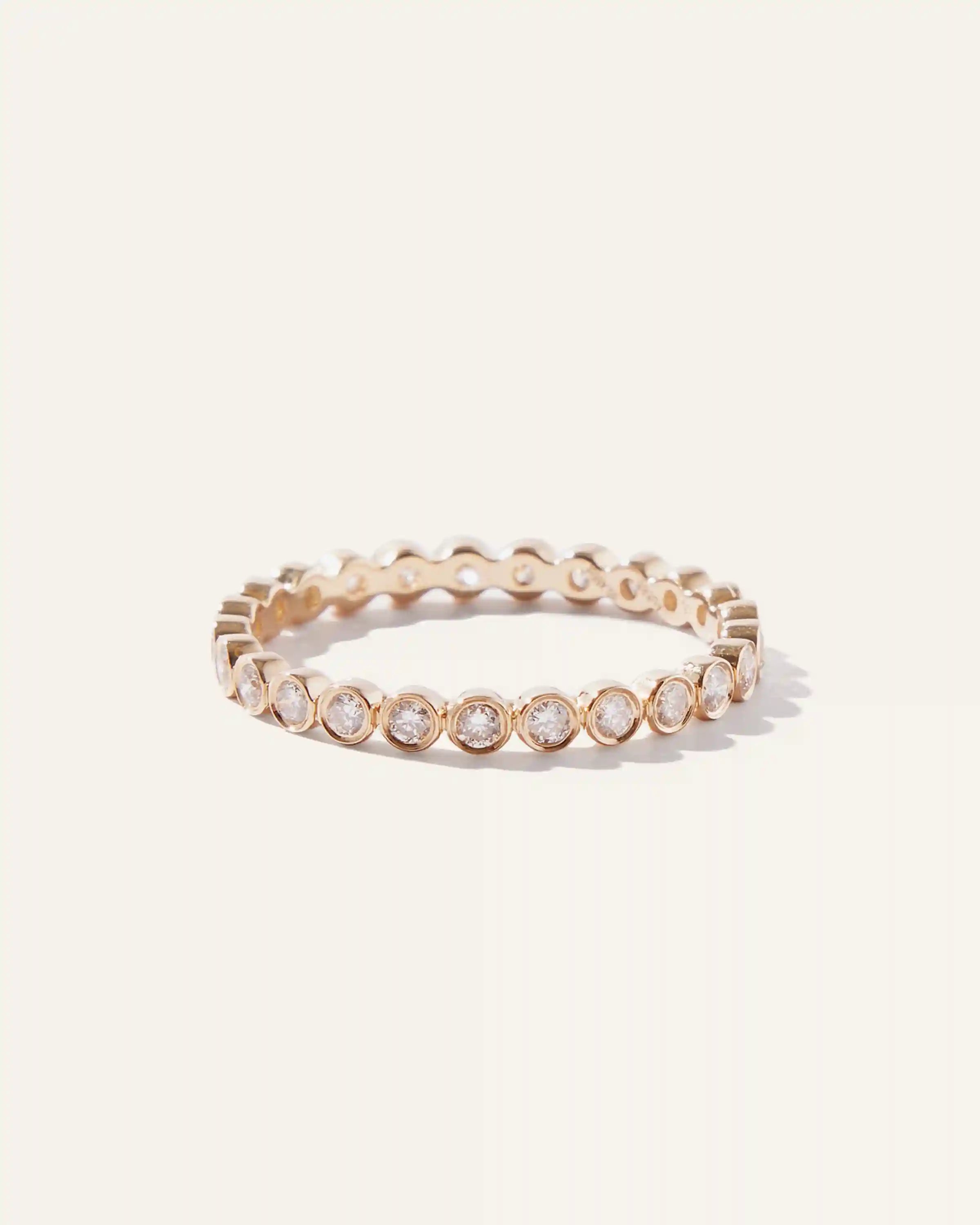 14K Gold Diamond Bezel Eternity Band