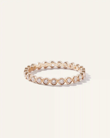 14K Gold Diamond Bezel Eternity Band