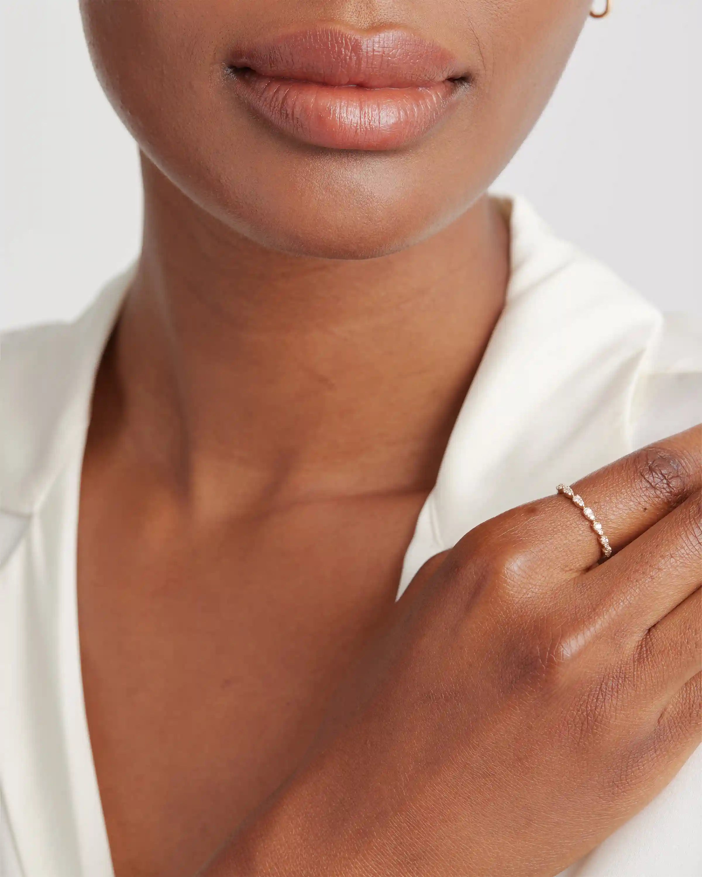 14K Gold Pear Diamond Half Eternity Band
