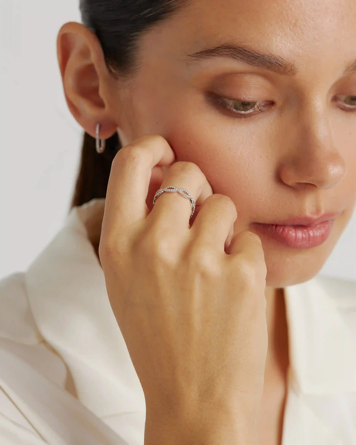 14K Gold Diamond Infinity Band