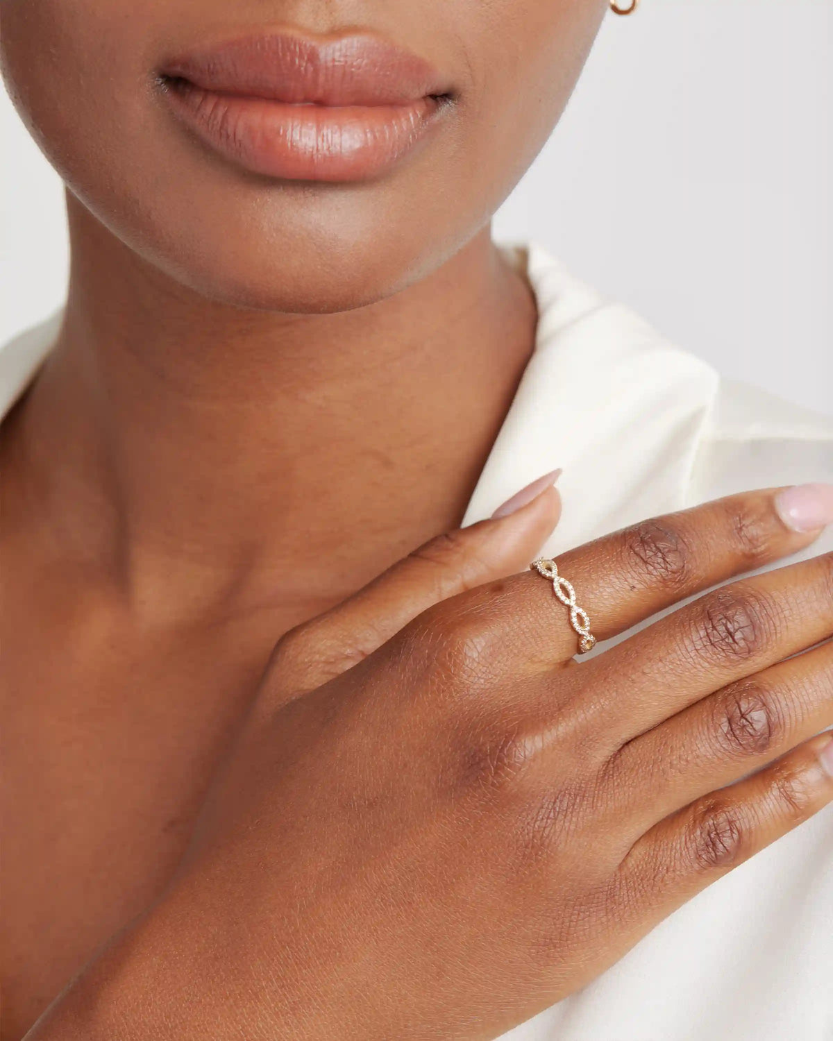 14K Gold Diamond Infinity Band