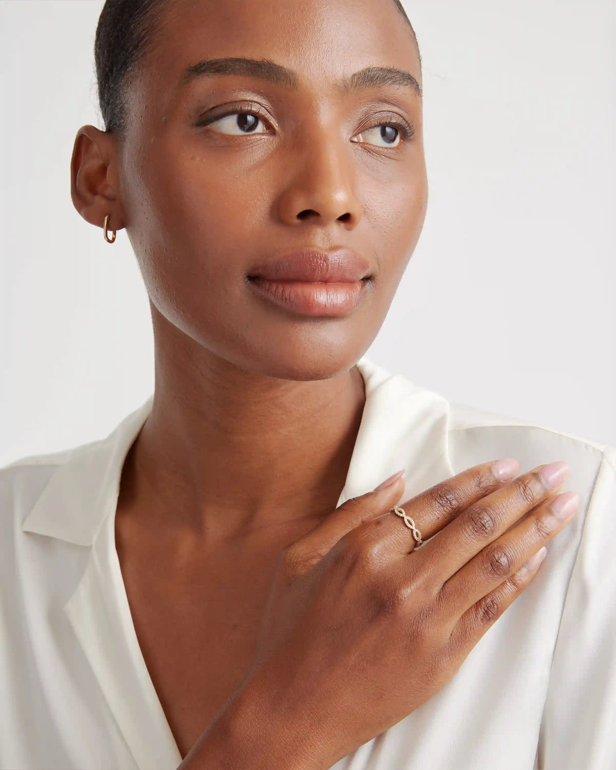 14K Gold Diamond Infinity Band