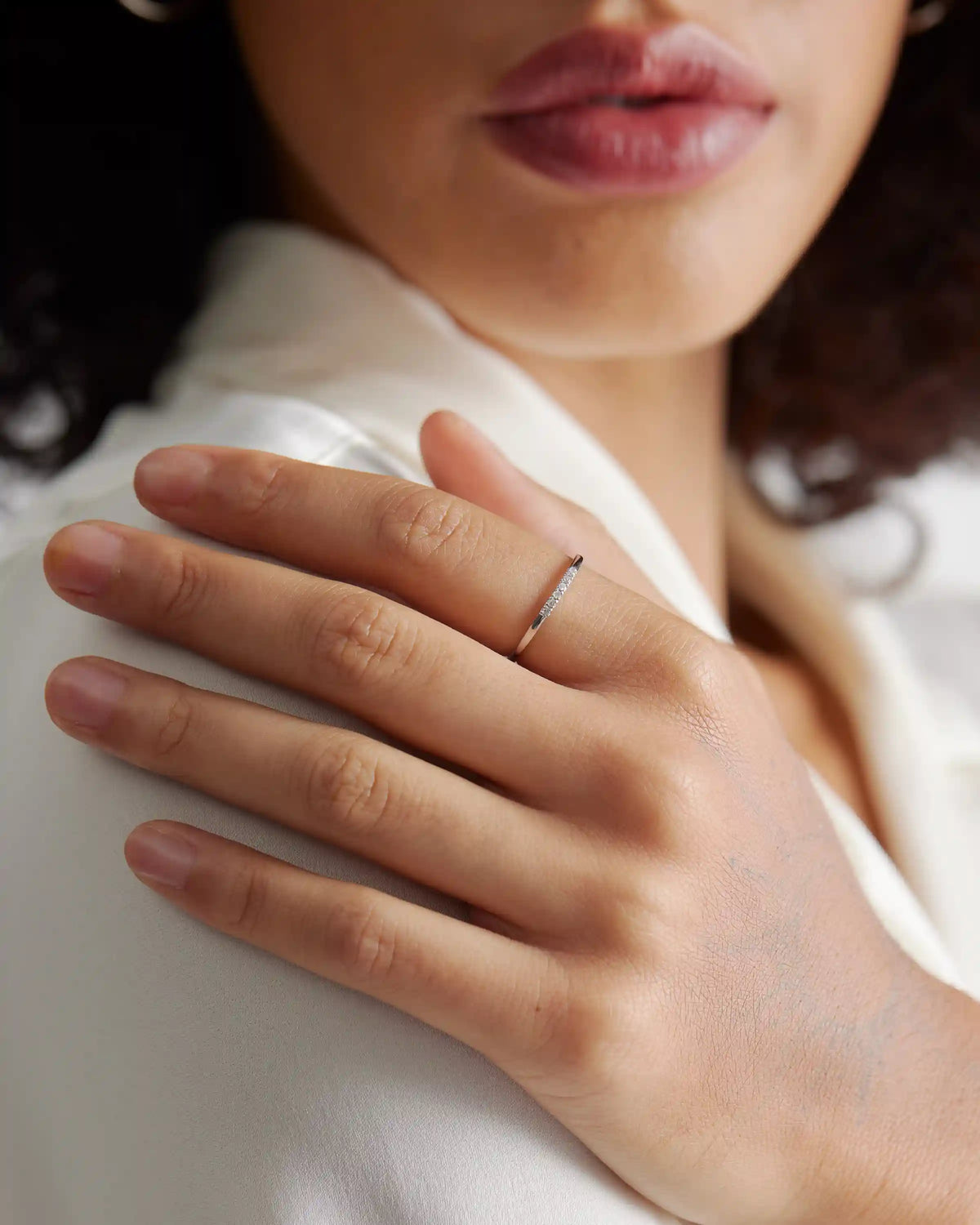14K Gold Diamond Line Ring