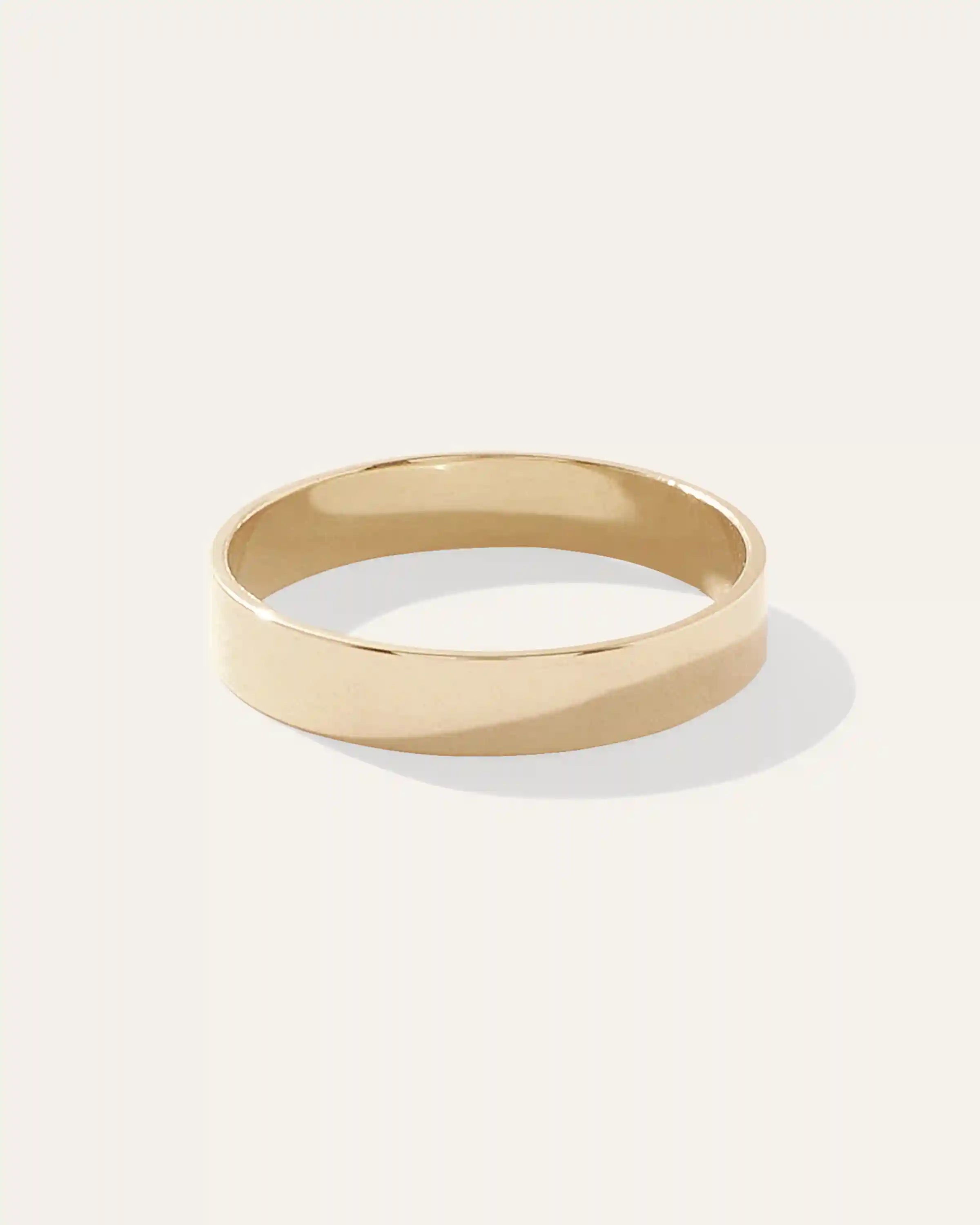 14K Gold Lightweight Flat Edge Band