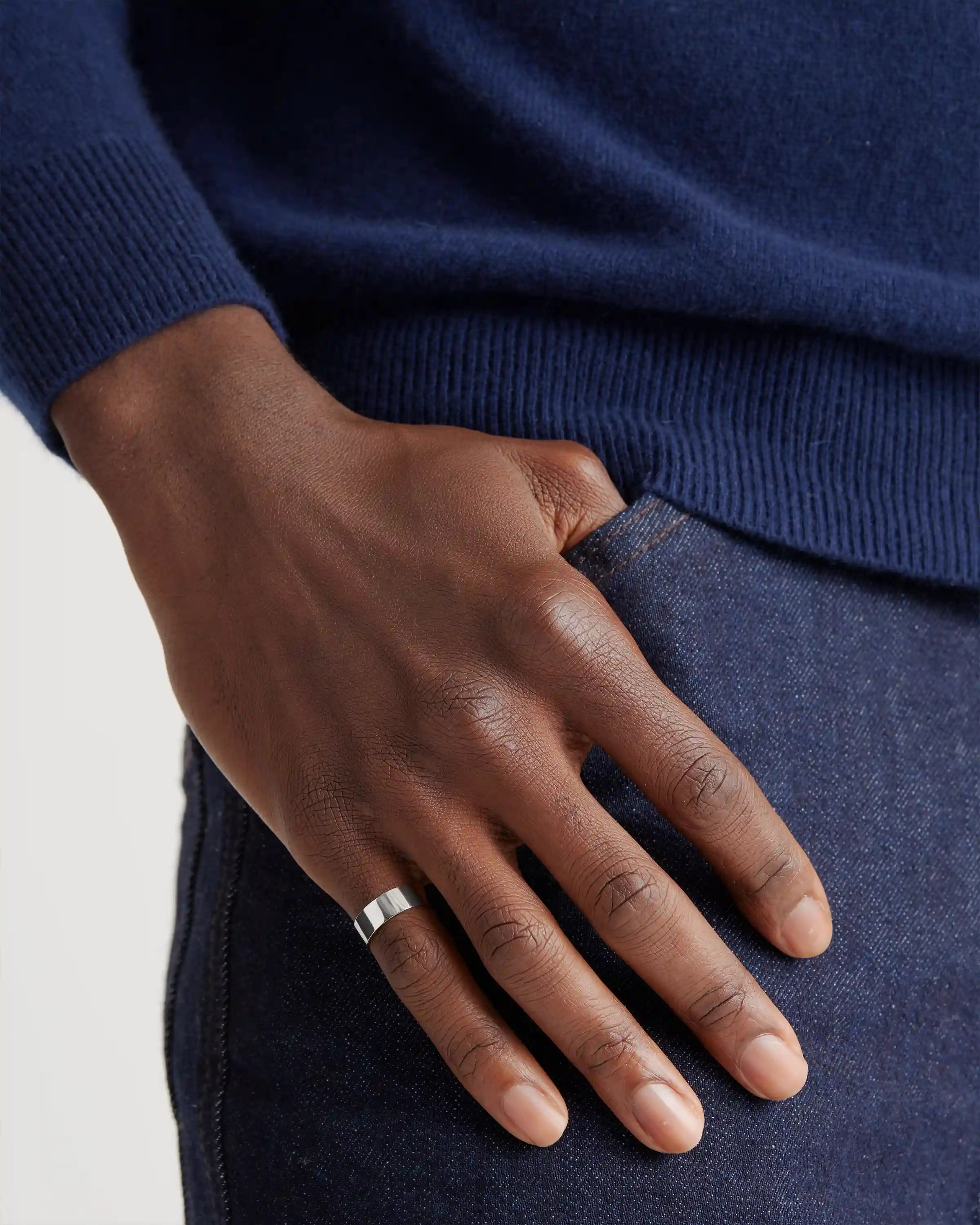14K Gold Lightweight Flat Edge Band