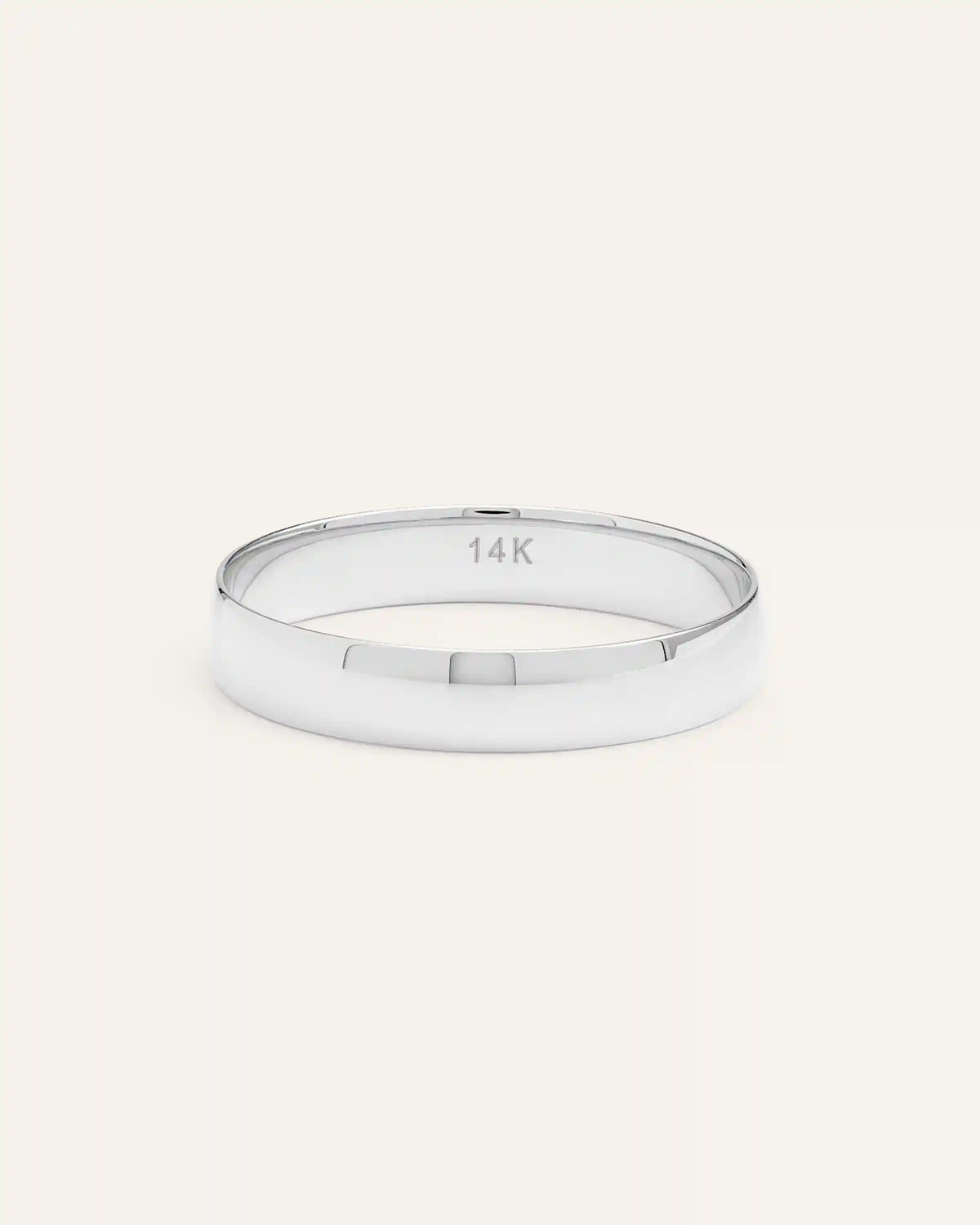 14K Gold Lightweight Round Edge Band