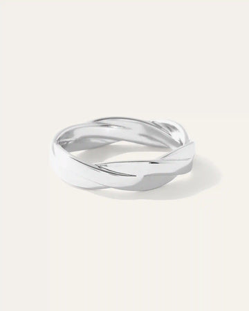 Silver Twisted Cable Band