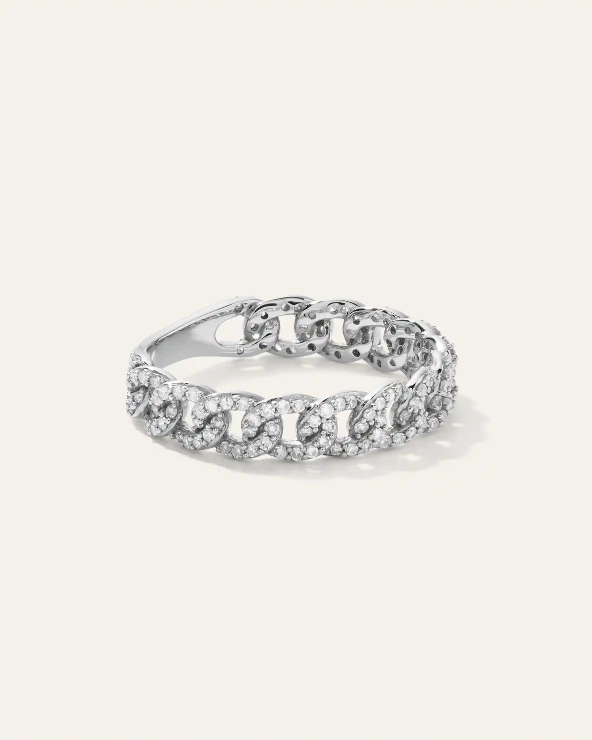 14K Gold Diamond Chain Ring