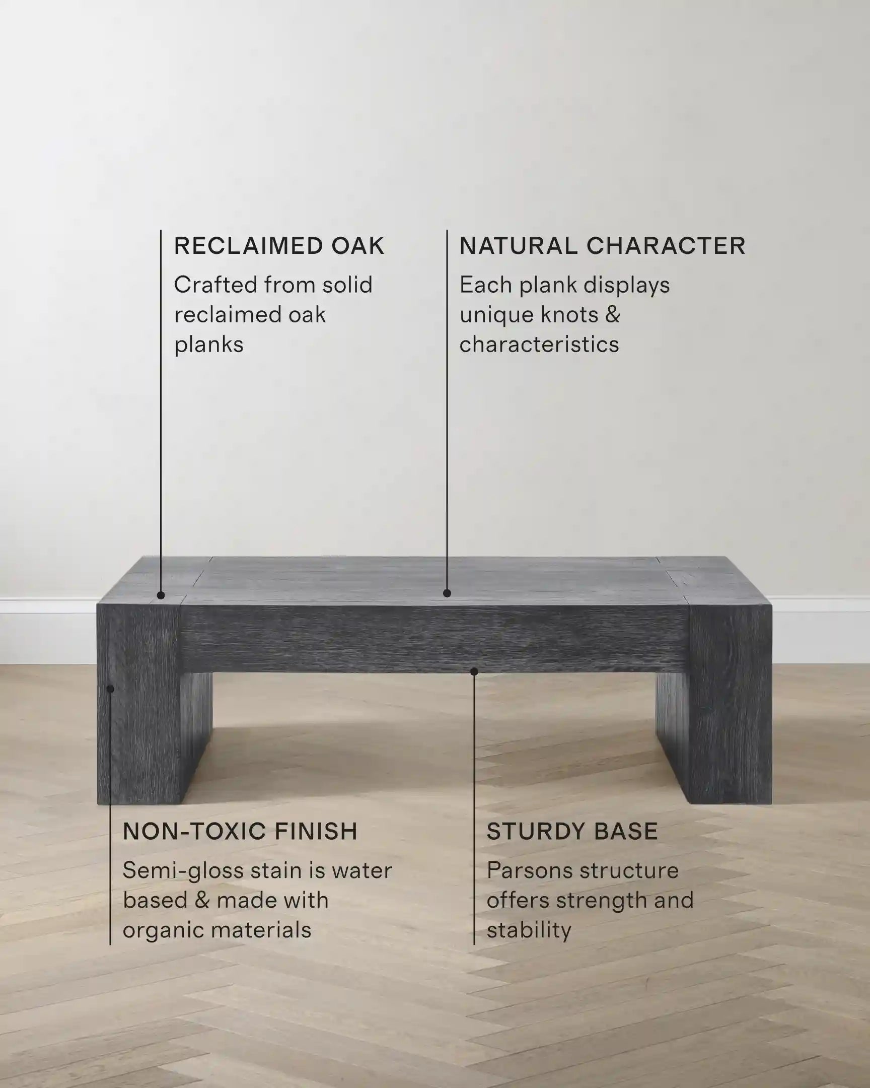 Reclaimed Oak Waterfall Coffee Table