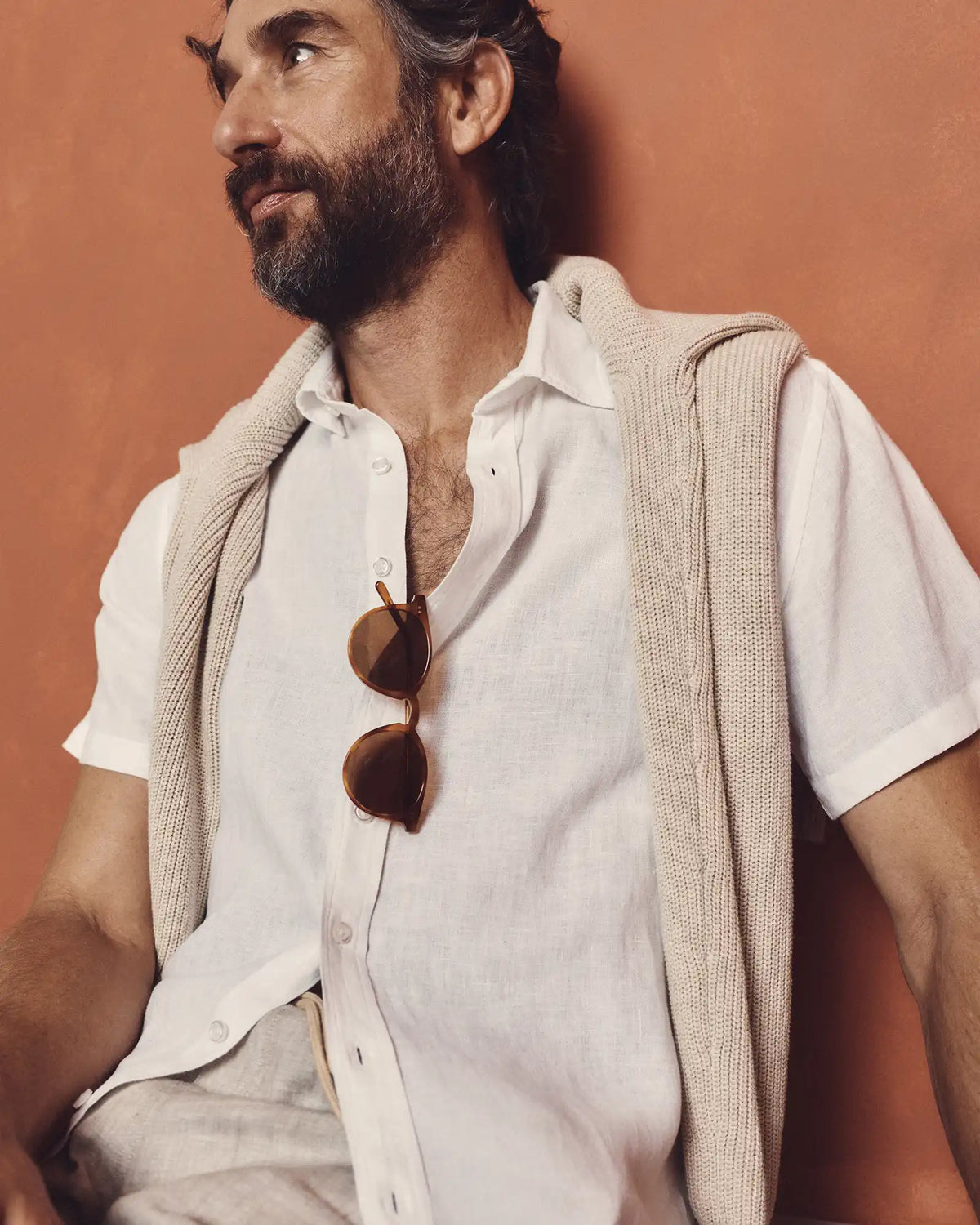 100% European Linen Relaxed Short Sleeve Shirt