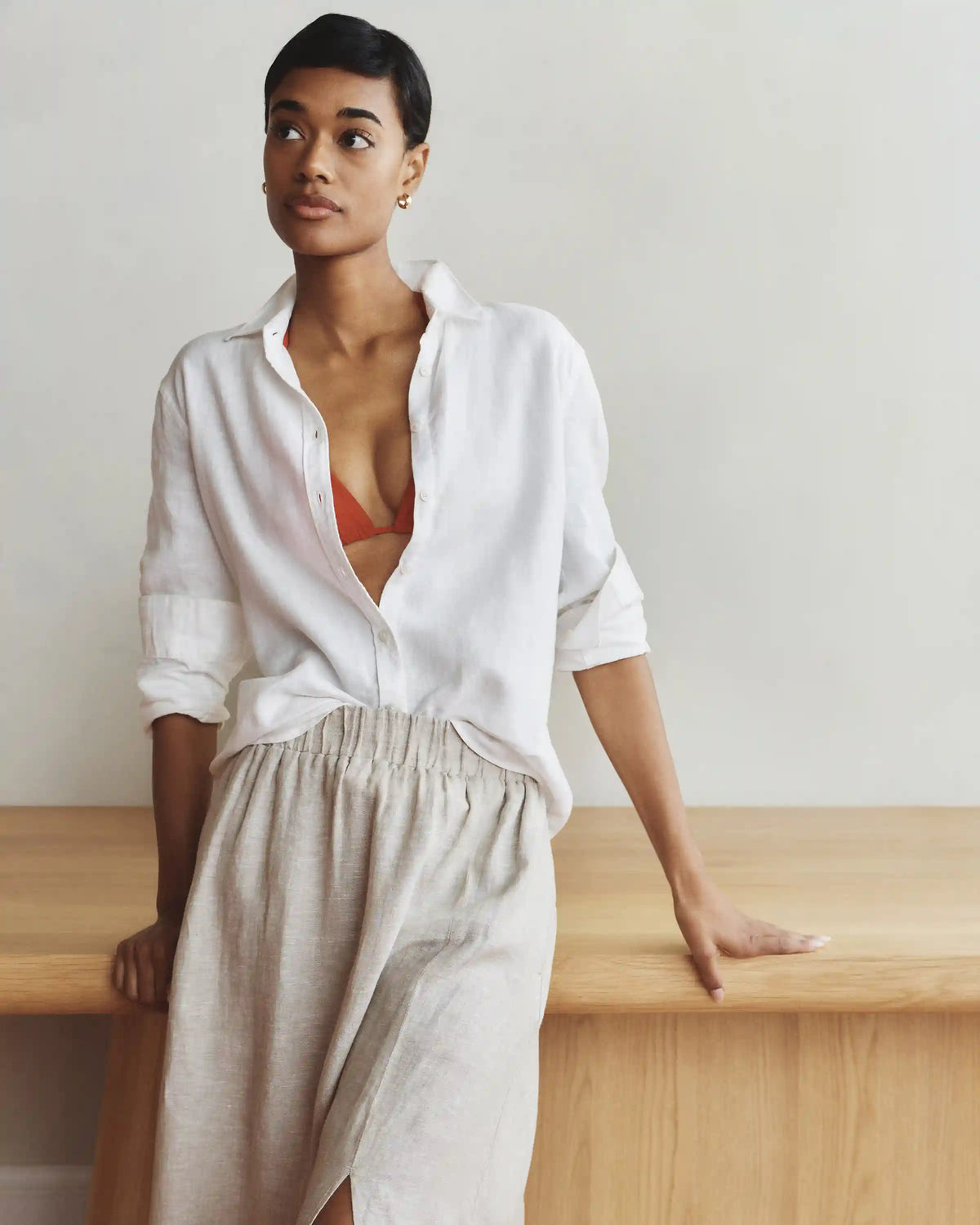 100% European Linen Maxi Skirt