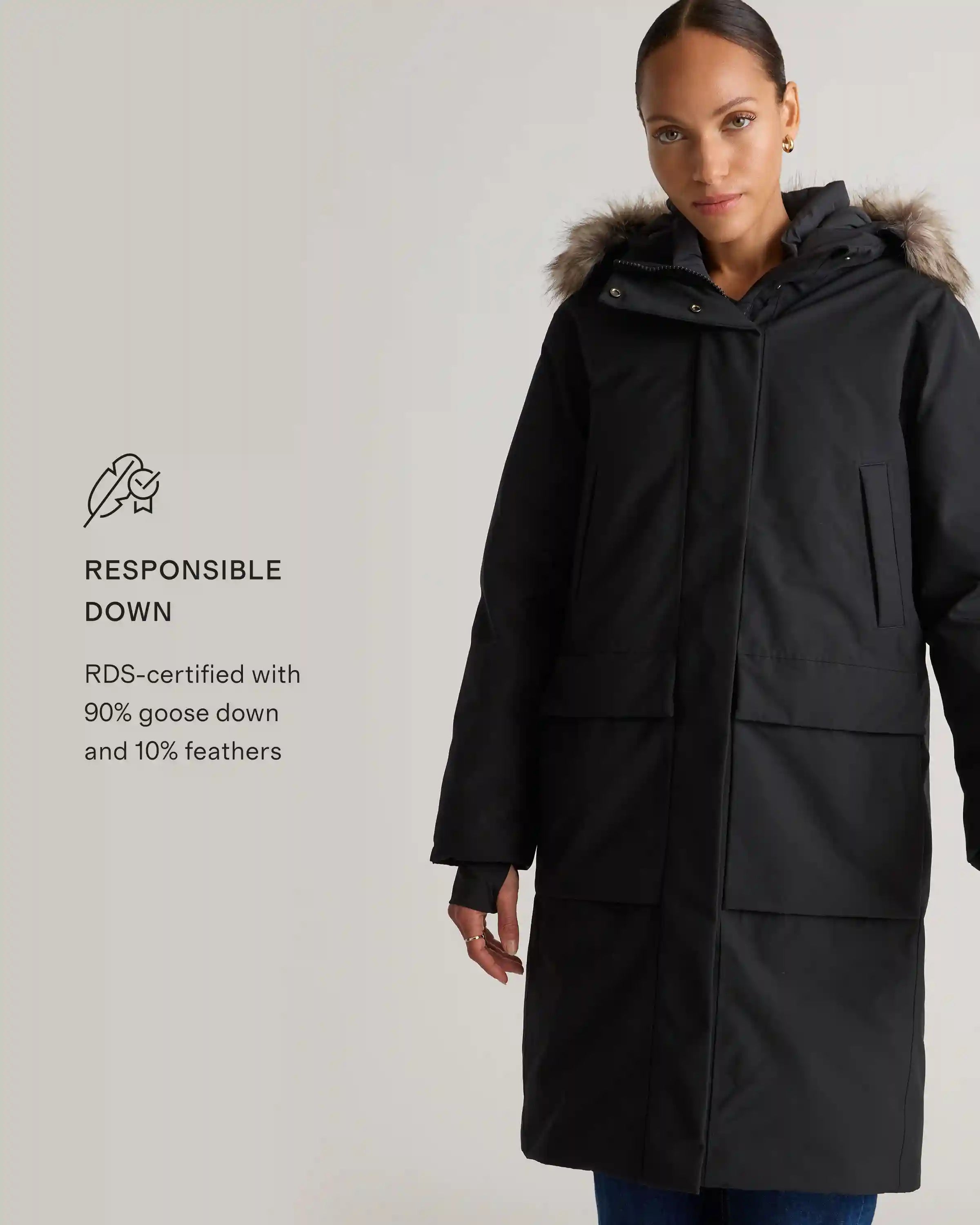 Responsible Down Hooded Long Parka