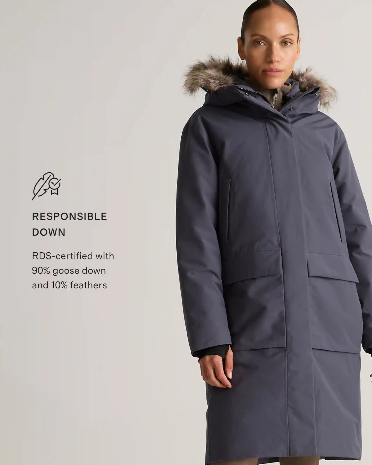 Responsible Down Hooded Long Parka