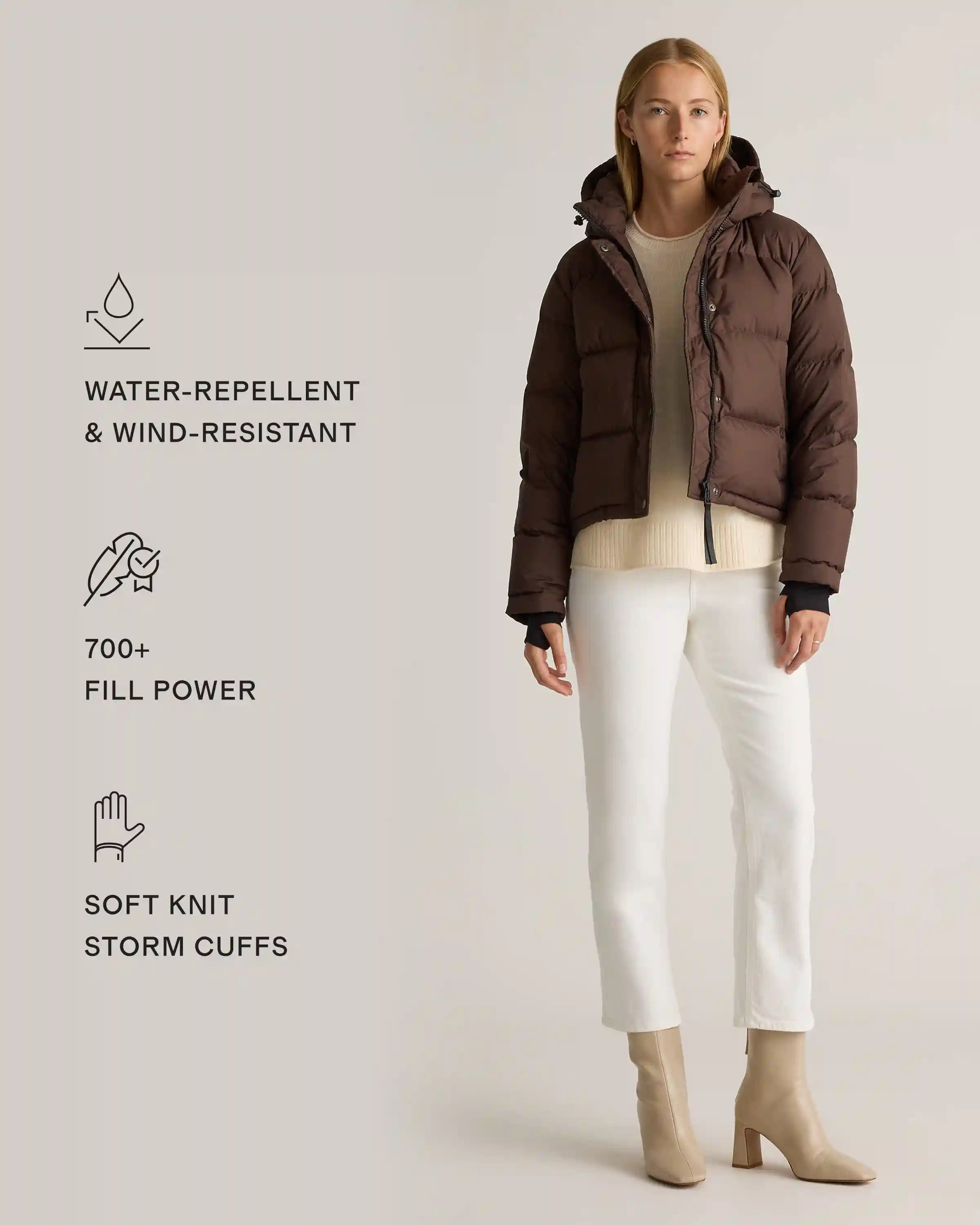 Responsible Down Cropped Puffer Jacket