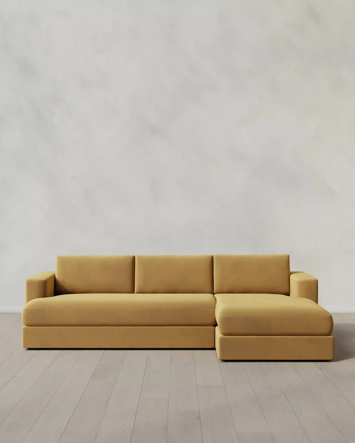 Sierra Curved Arm Chaise Sectional in Performance Velvet