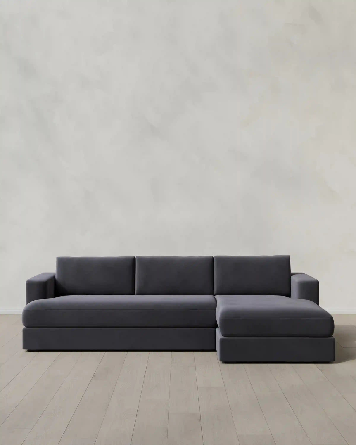 Sierra Curved Arm Chaise Sectional in Performance Velvet