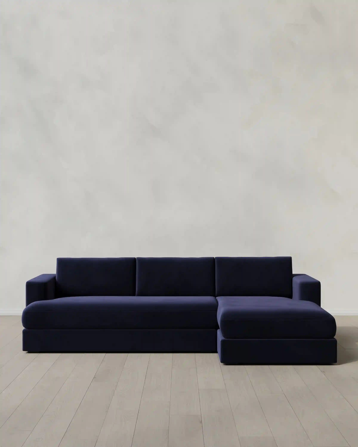 Sierra Curved Arm Chaise Sectional in Performance Velvet