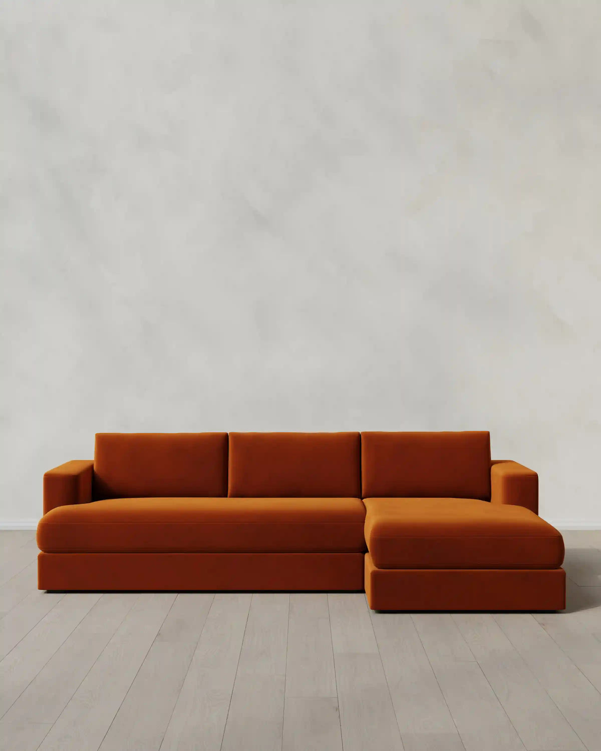 Sierra Curved Arm Chaise Sectional in Performance Velvet