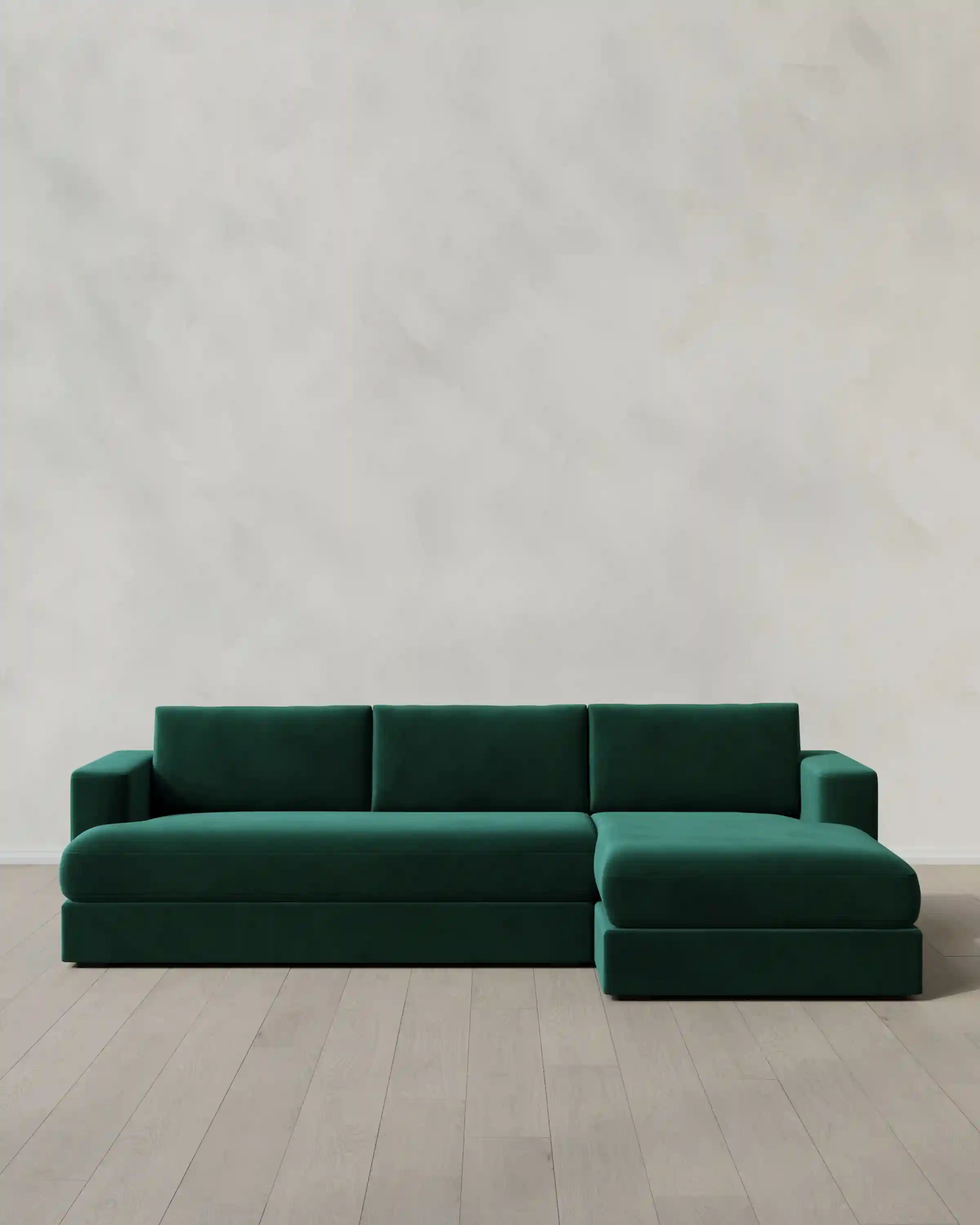 Sierra Curved Arm Chaise Sectional in Performance Velvet