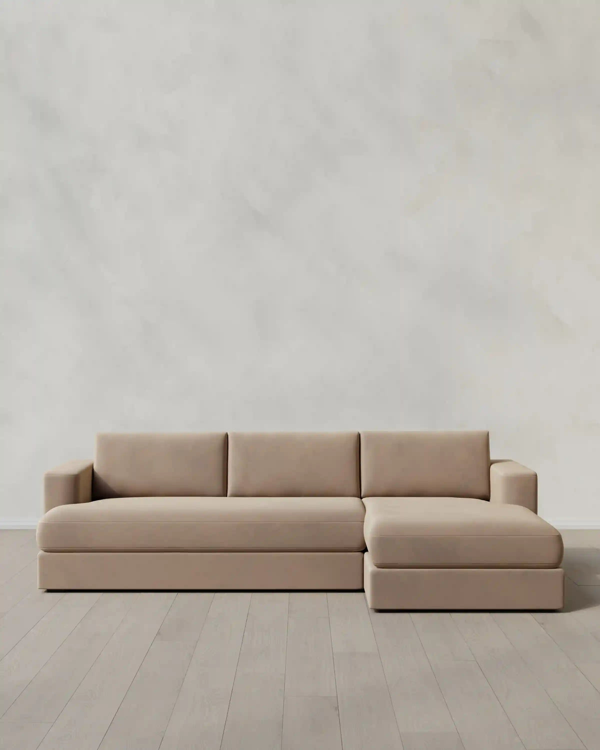 Sierra Curved Arm Chaise Sectional in Performance Velvet
