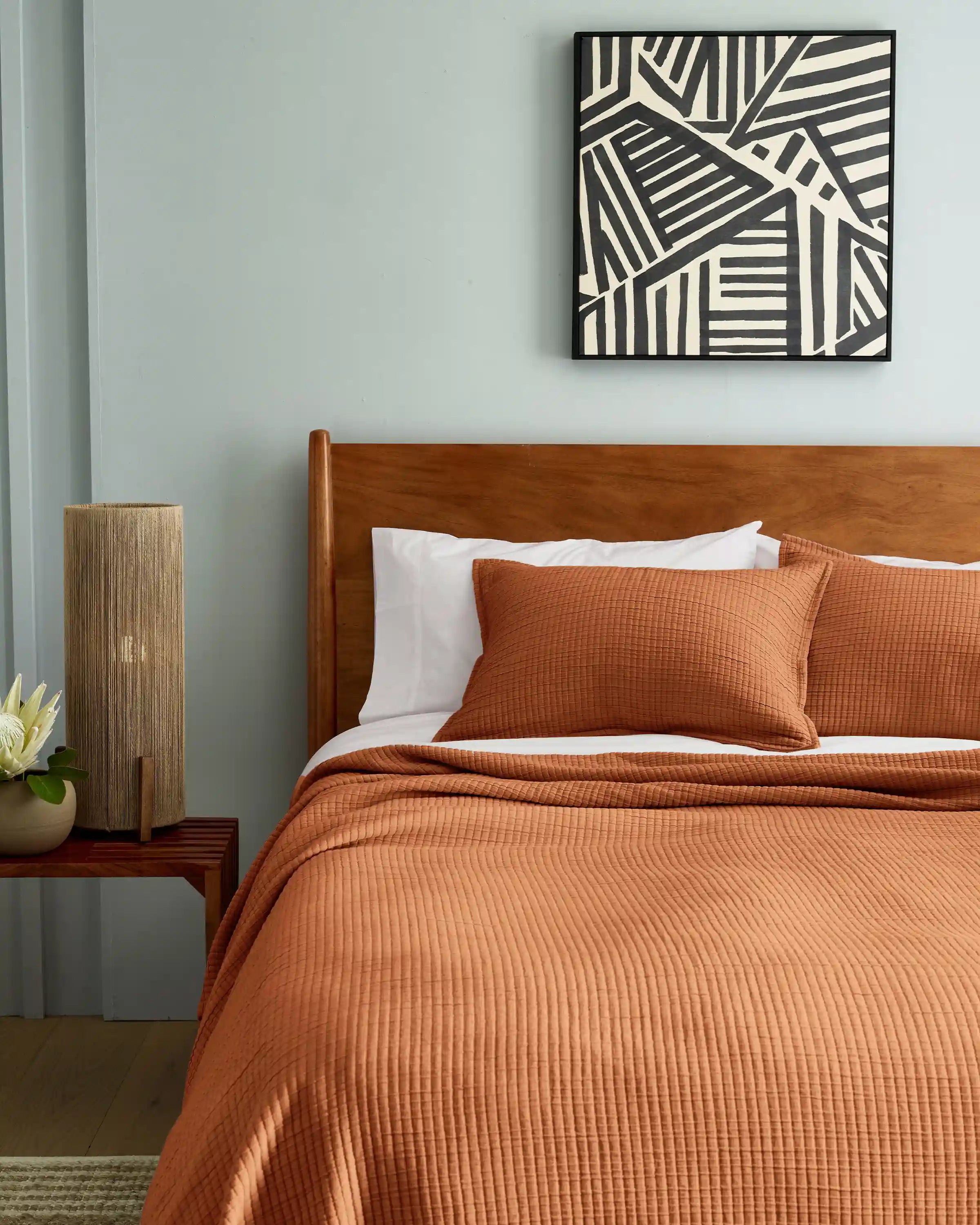 Organic Ribbed Cotton Coverlet Set
