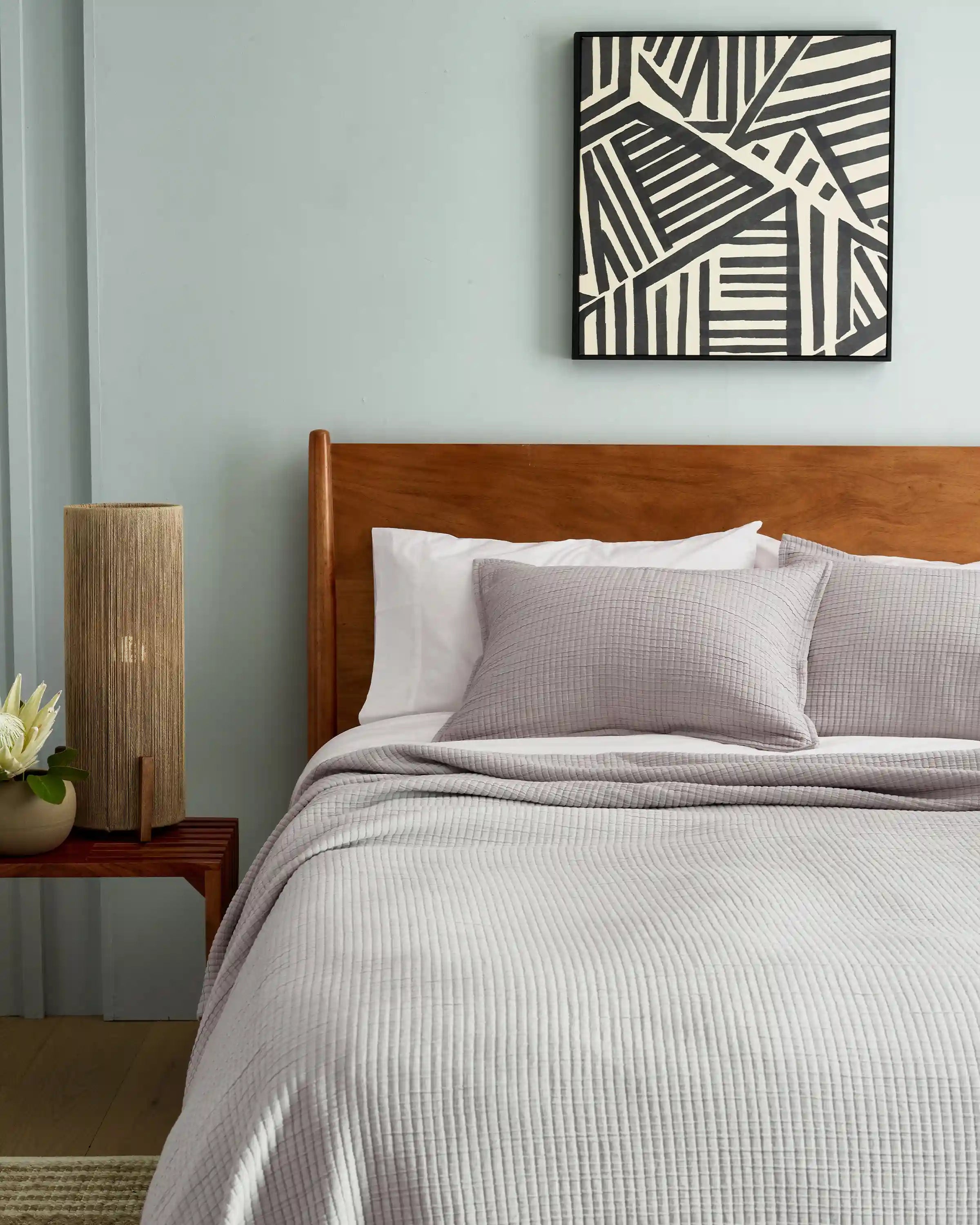 Organic Ribbed Cotton Coverlet Set