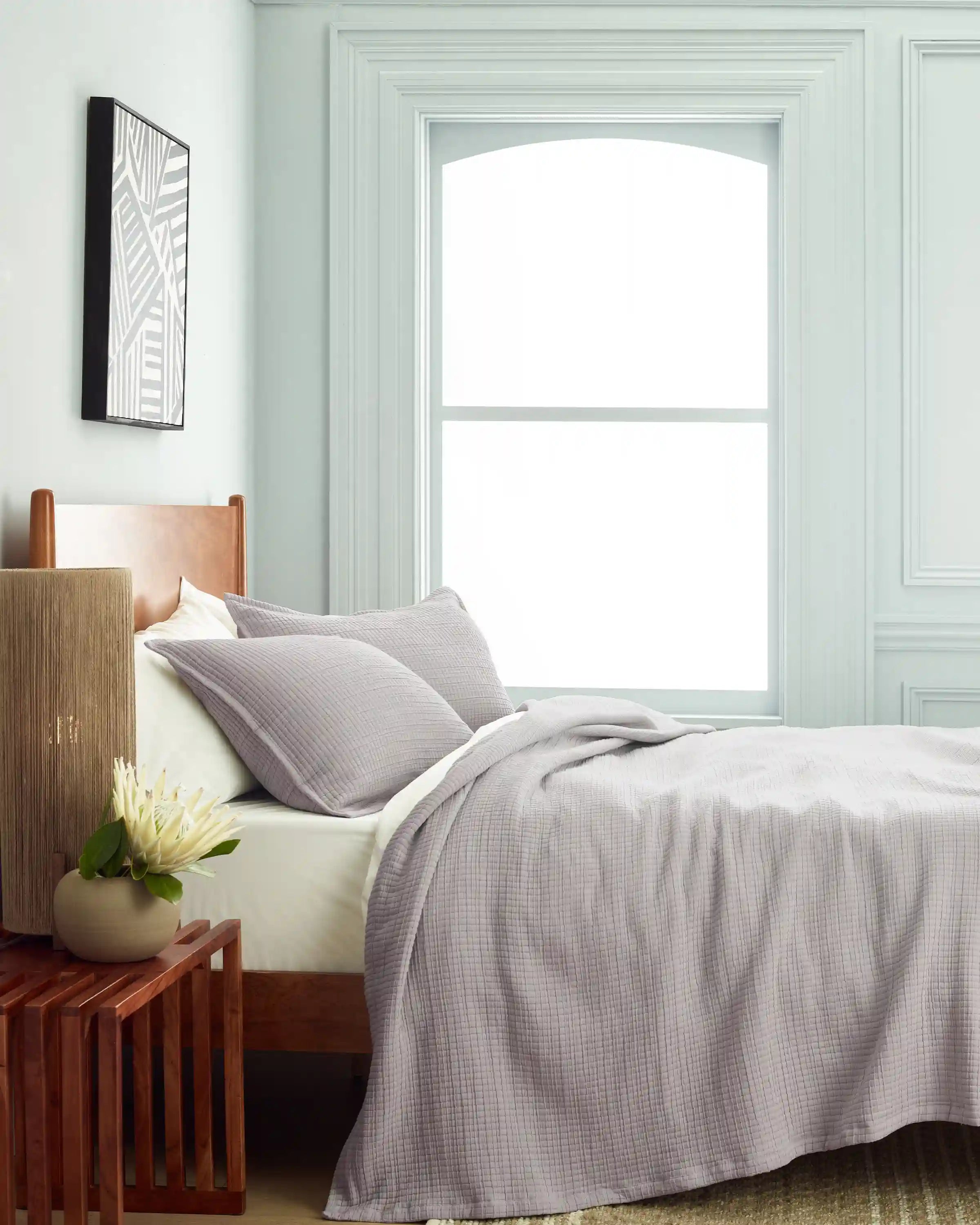 Organic Ribbed Cotton Coverlet Set