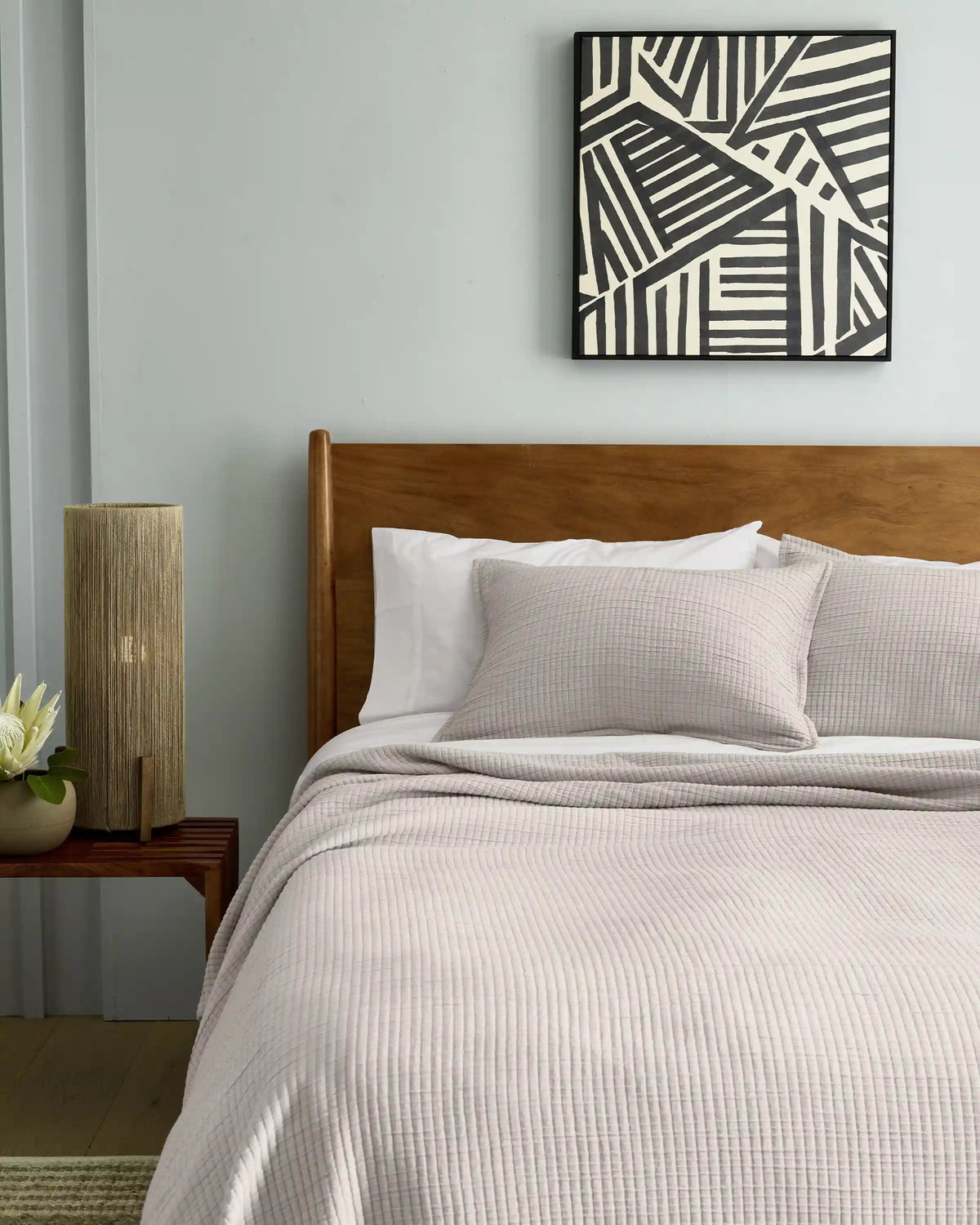 Organic Ribbed Cotton Coverlet Set