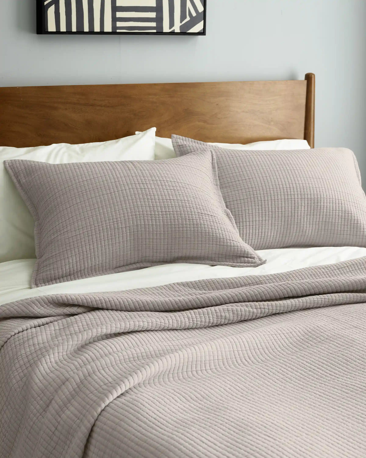 Organic Ribbed Cotton Coverlet Set