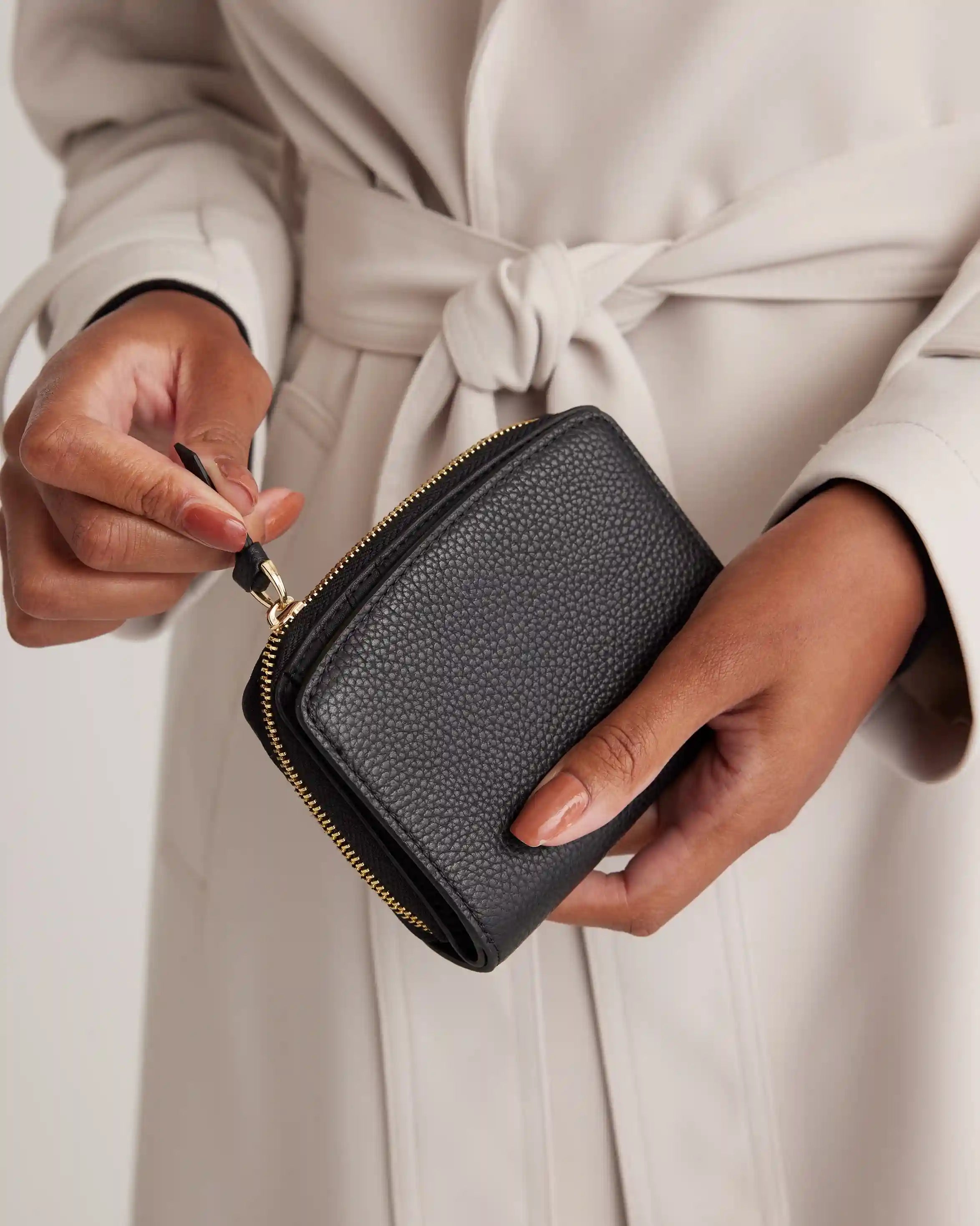 Italian Pebbled Leather Compact Wallet