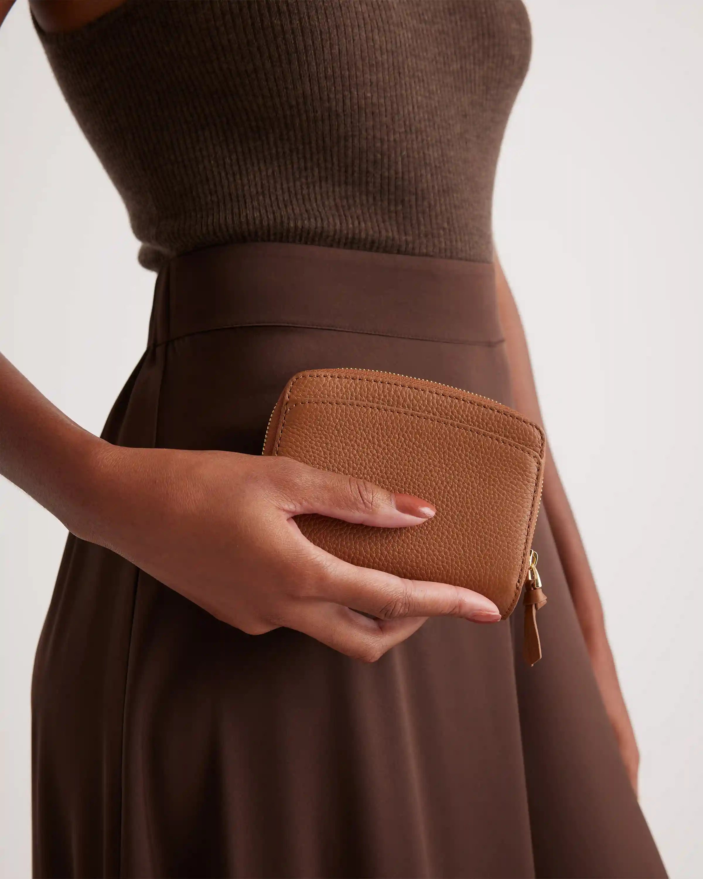 Italian Pebbled Leather Compact Wallet