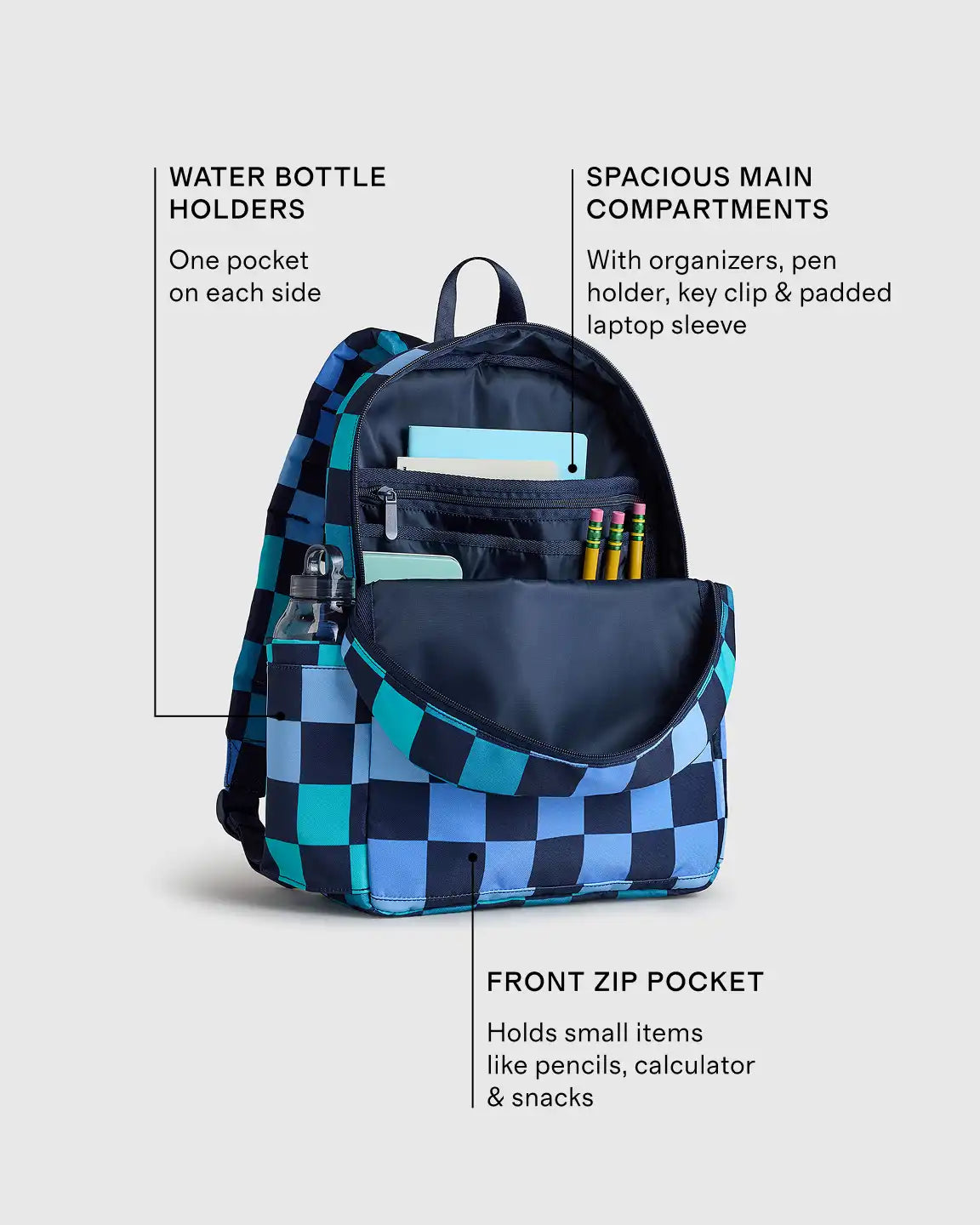 Recycled Double Pocket Backpack