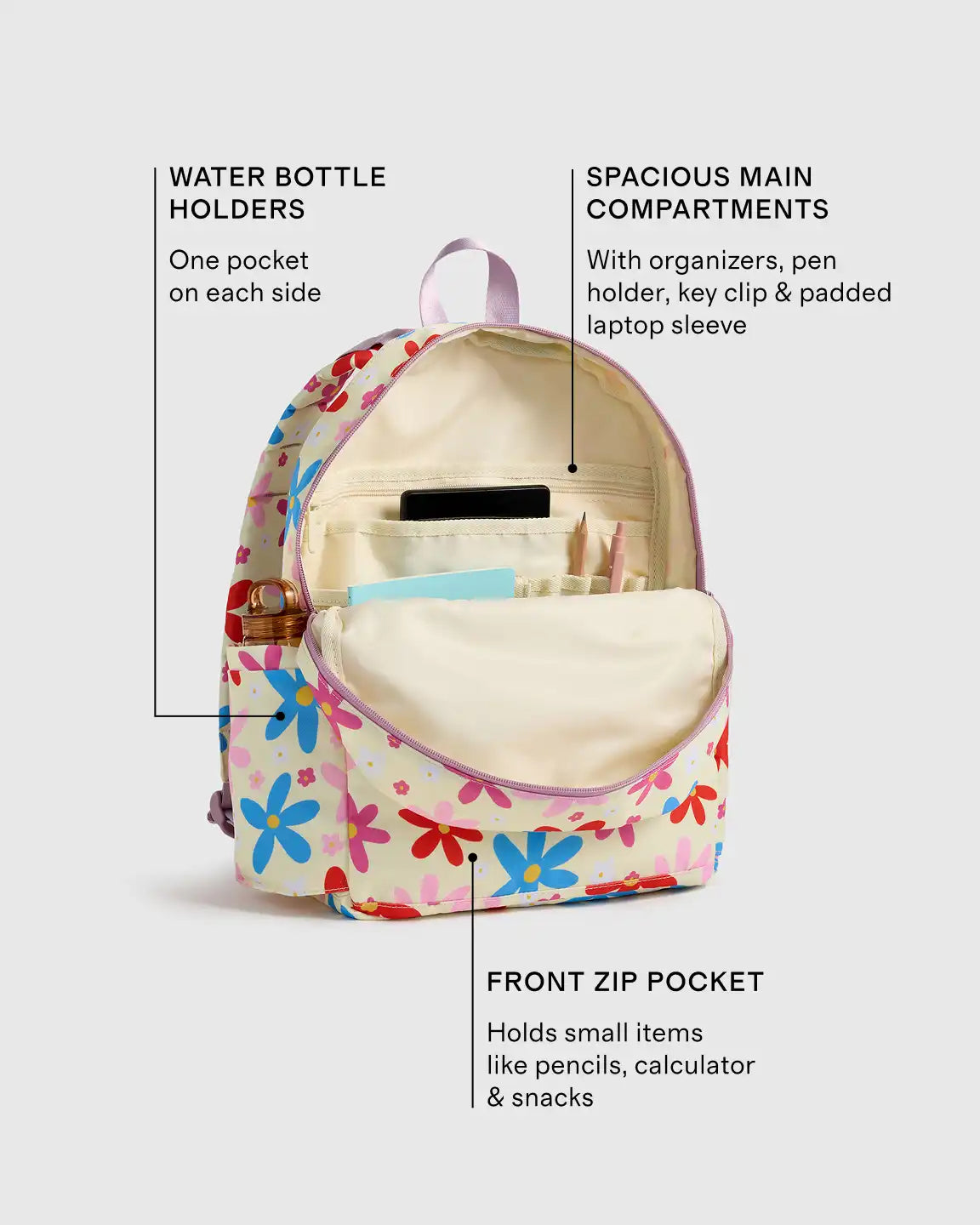 Recycled Double Pocket Backpack