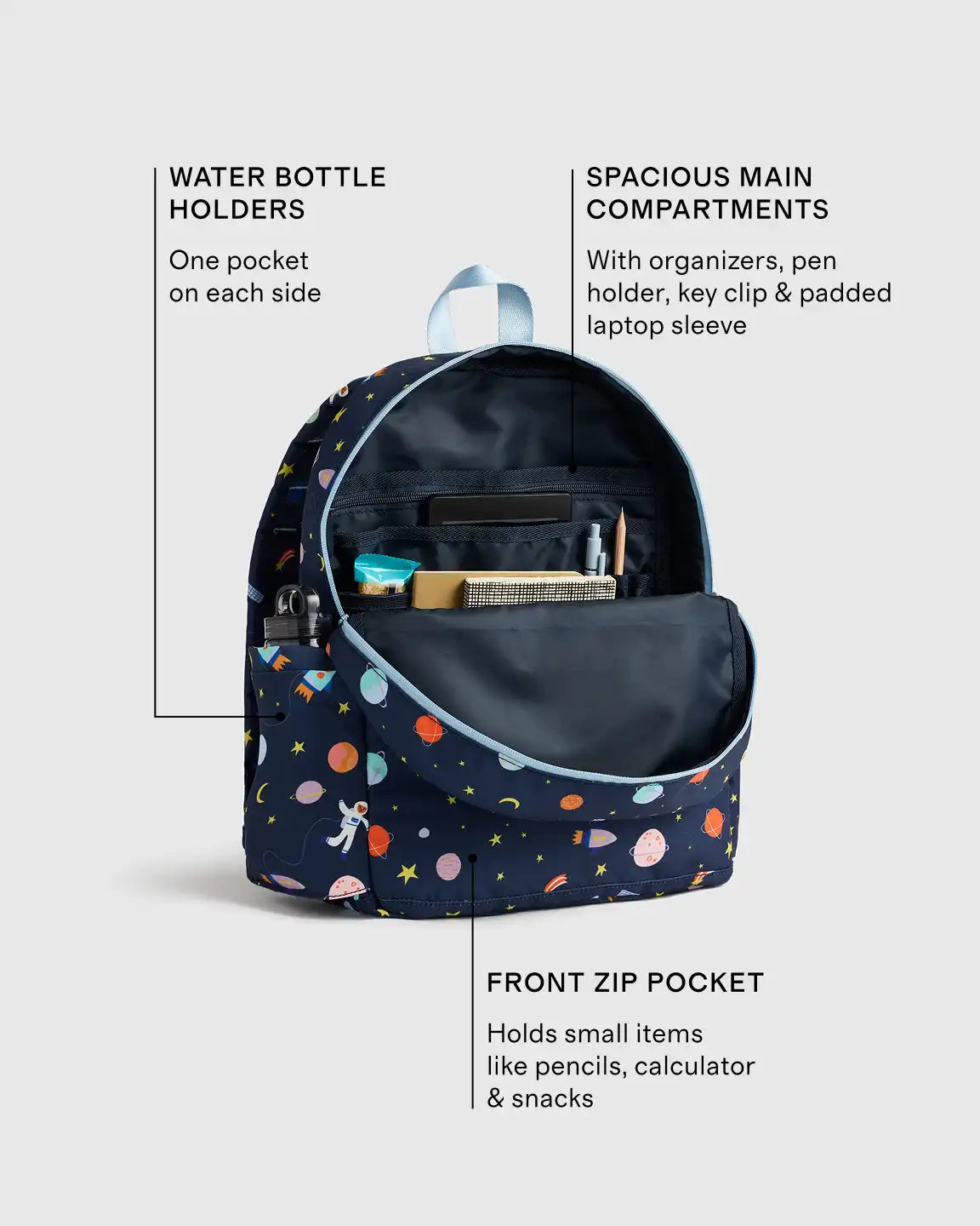 Recycled Double Pocket Backpack