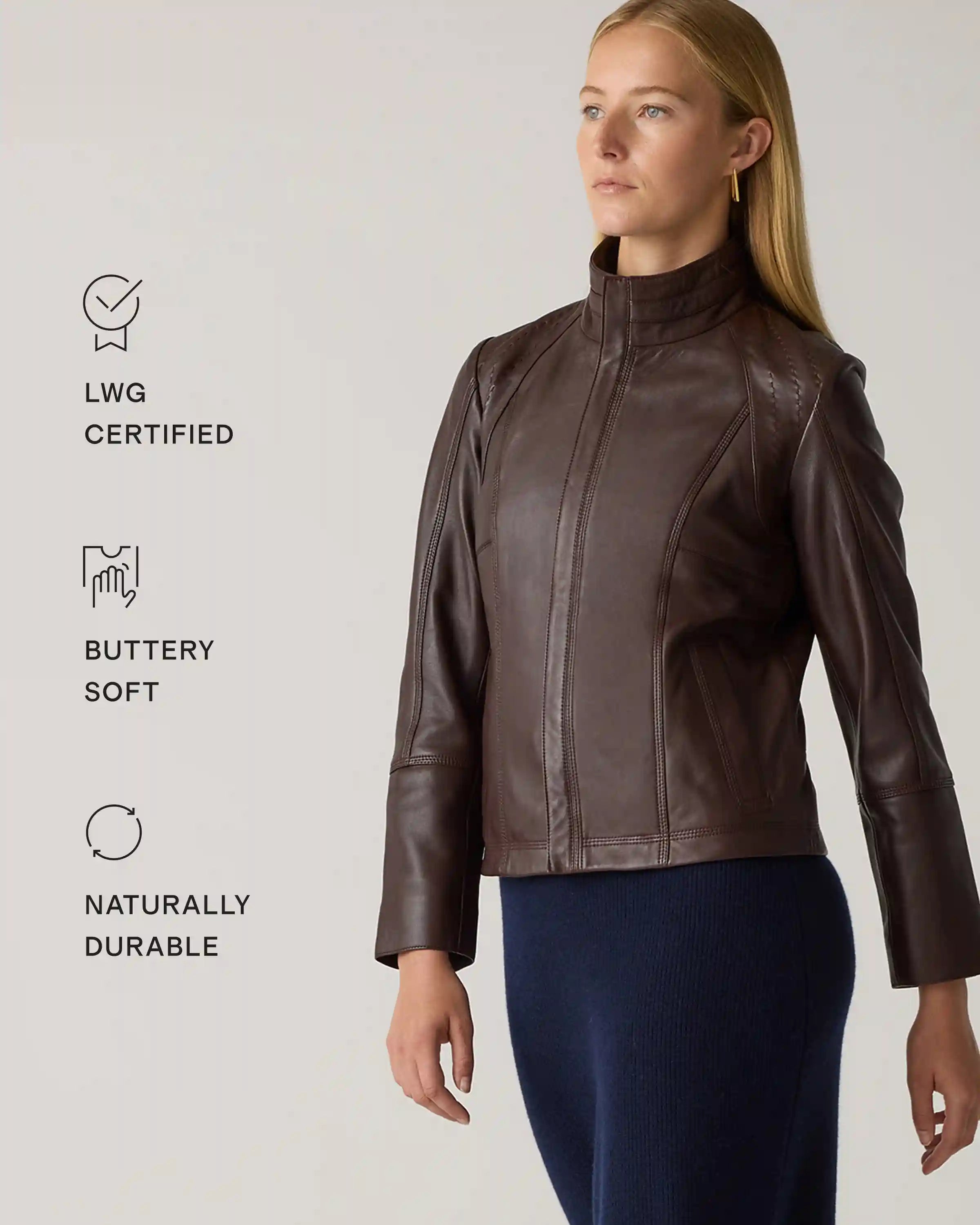 100% Leather Harrington Jacket