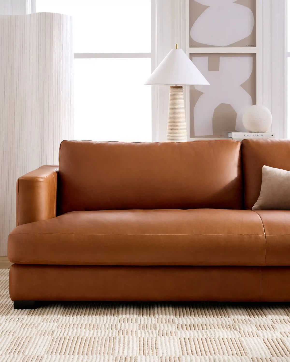 Sierra Curved Arm Chaise Sectional in Leather