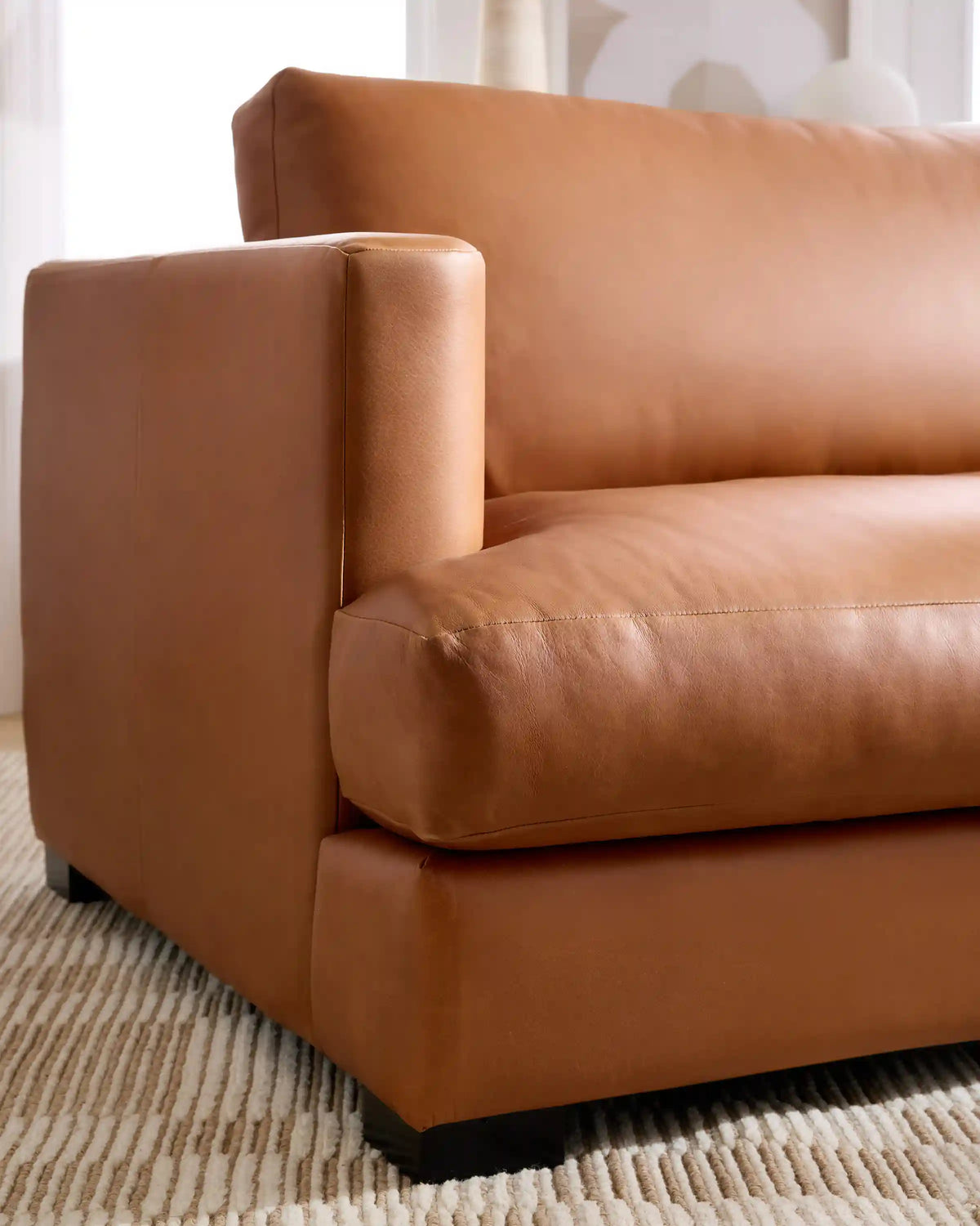 Sierra Curved Arm Chaise Sectional in Leather